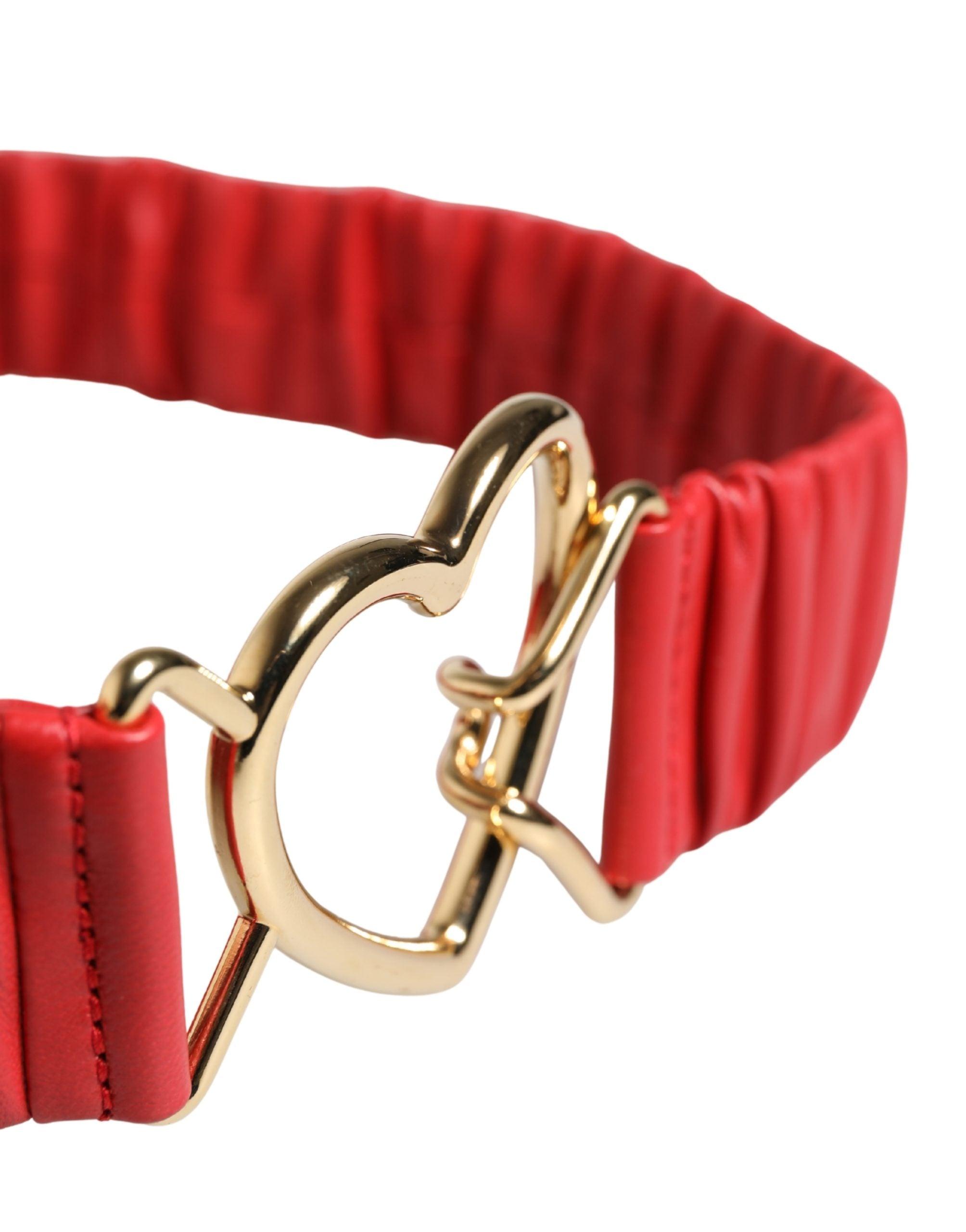 Dolce & Gabbana Red Leather Gold Metal Buckle Cintura Women\'s Belt Dolce & Gabbana Red Leather Gold Metal Buckle Cintura Belt  main image 2