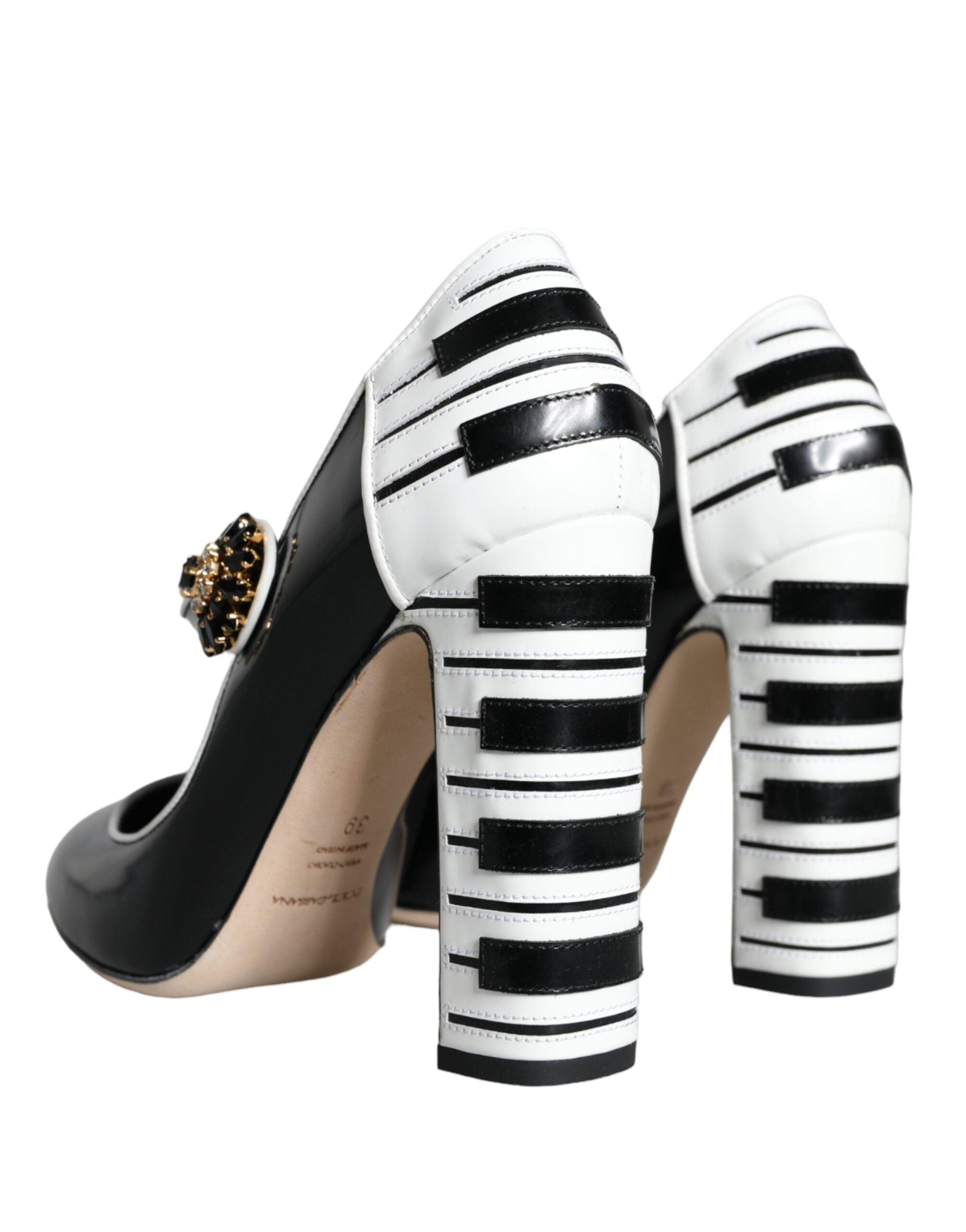 Dolce & Gabbana Black White Piano Keys Mary Janes Heels Shoes | Lyst
