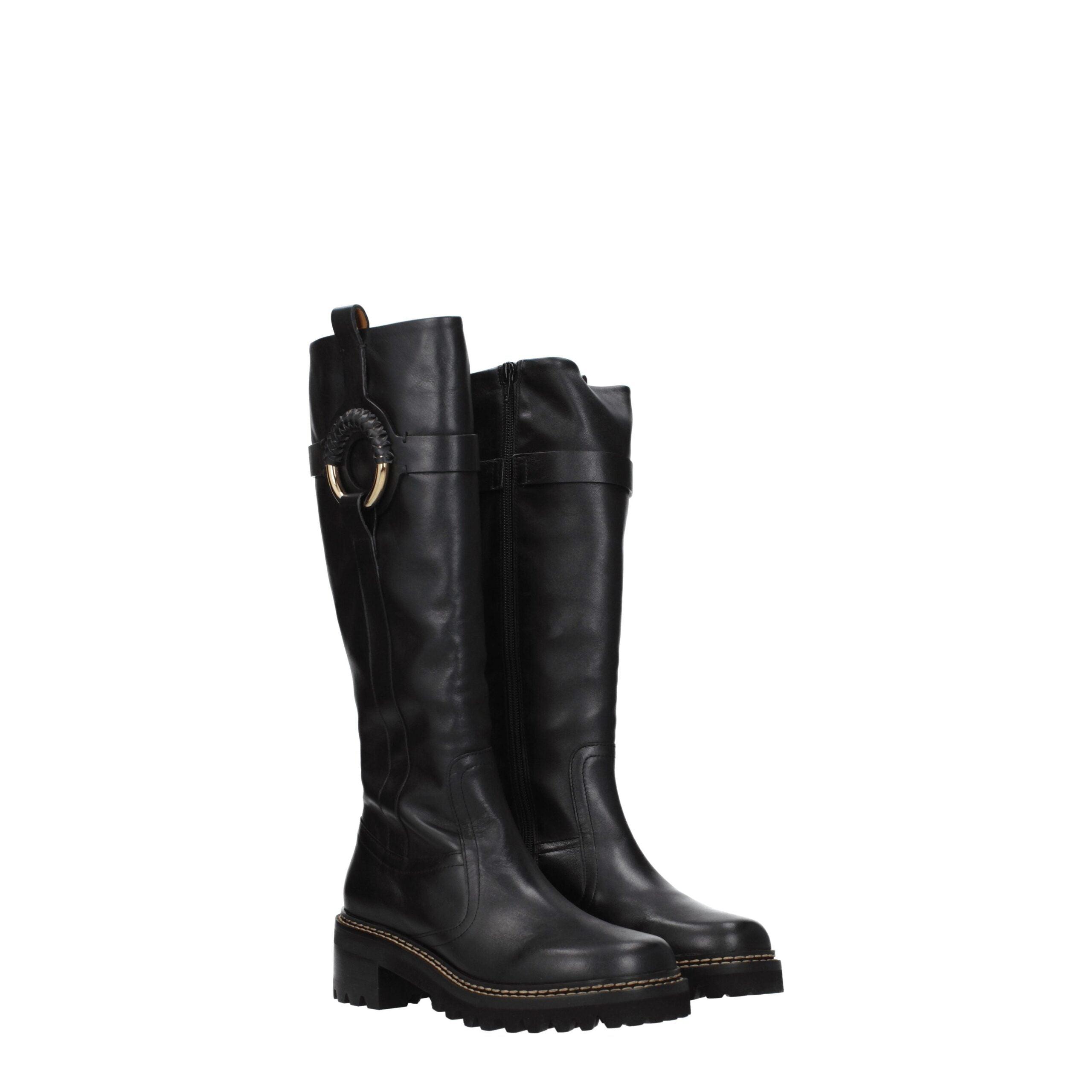 ロングブーツ See by Chloe' Boots Women Leather Black See By Chloé Knee-high boots for Women | Online Sale up to