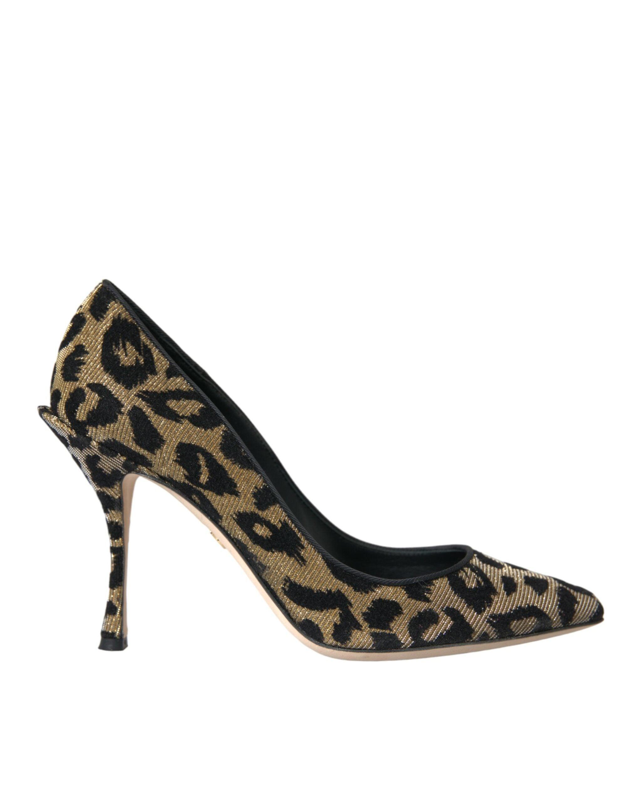 Dolce Gabbana Leopard Lurex Heels Pumps Shoes in Metallic Lyst UK