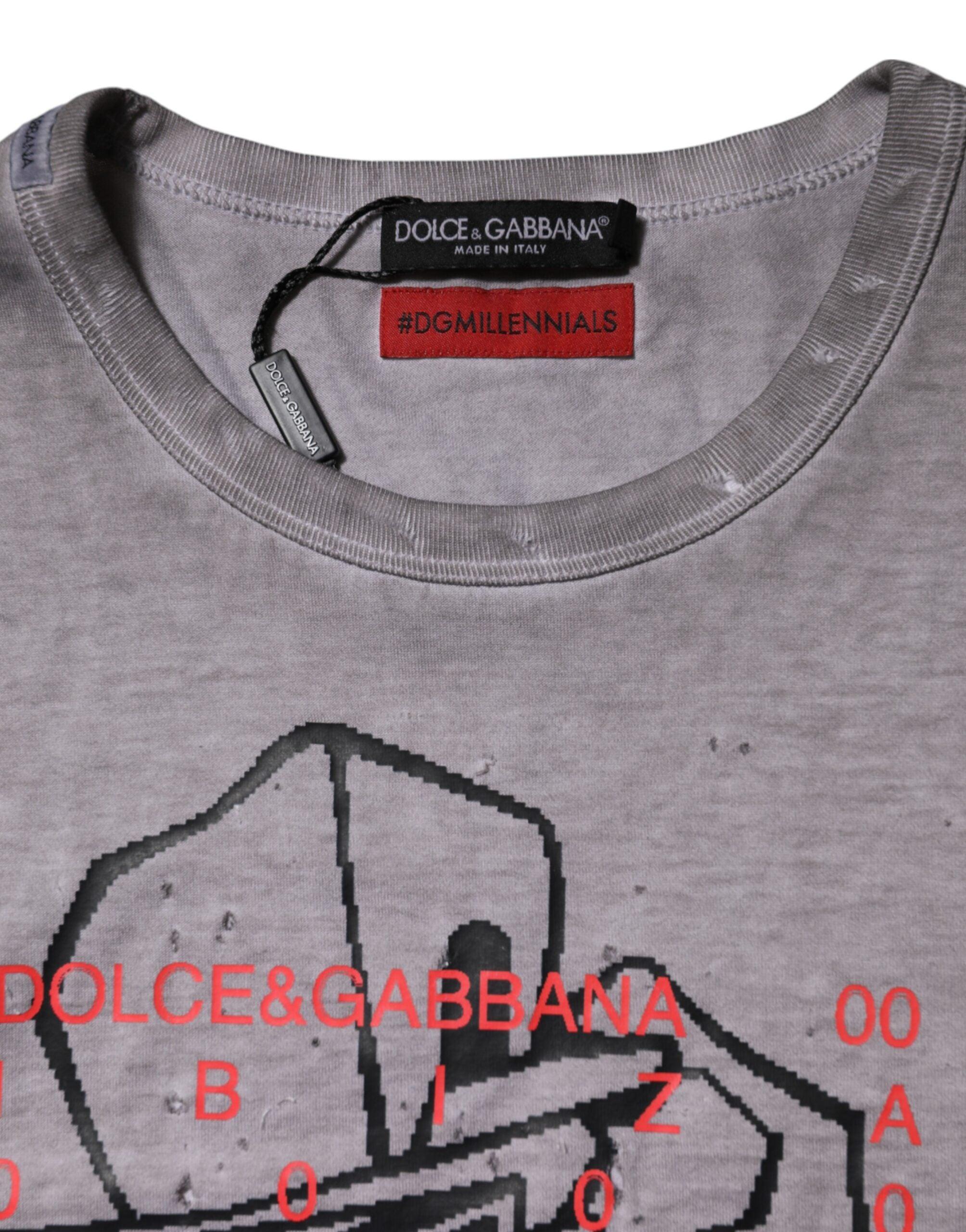 Dolce & Gabbana Graphic Print Tshirt in Gray for Men | Lyst