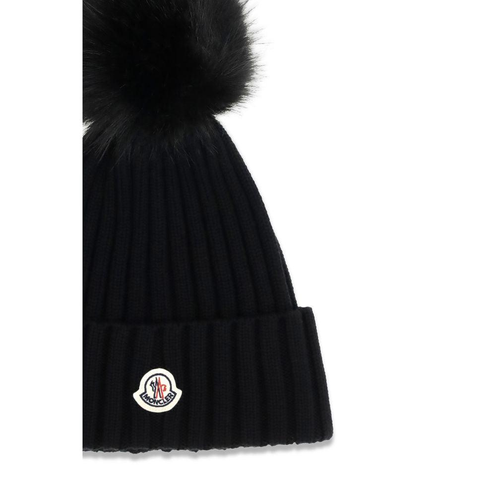 Moncler Black Wool Oves Aries Beanie | Lyst display picture 2