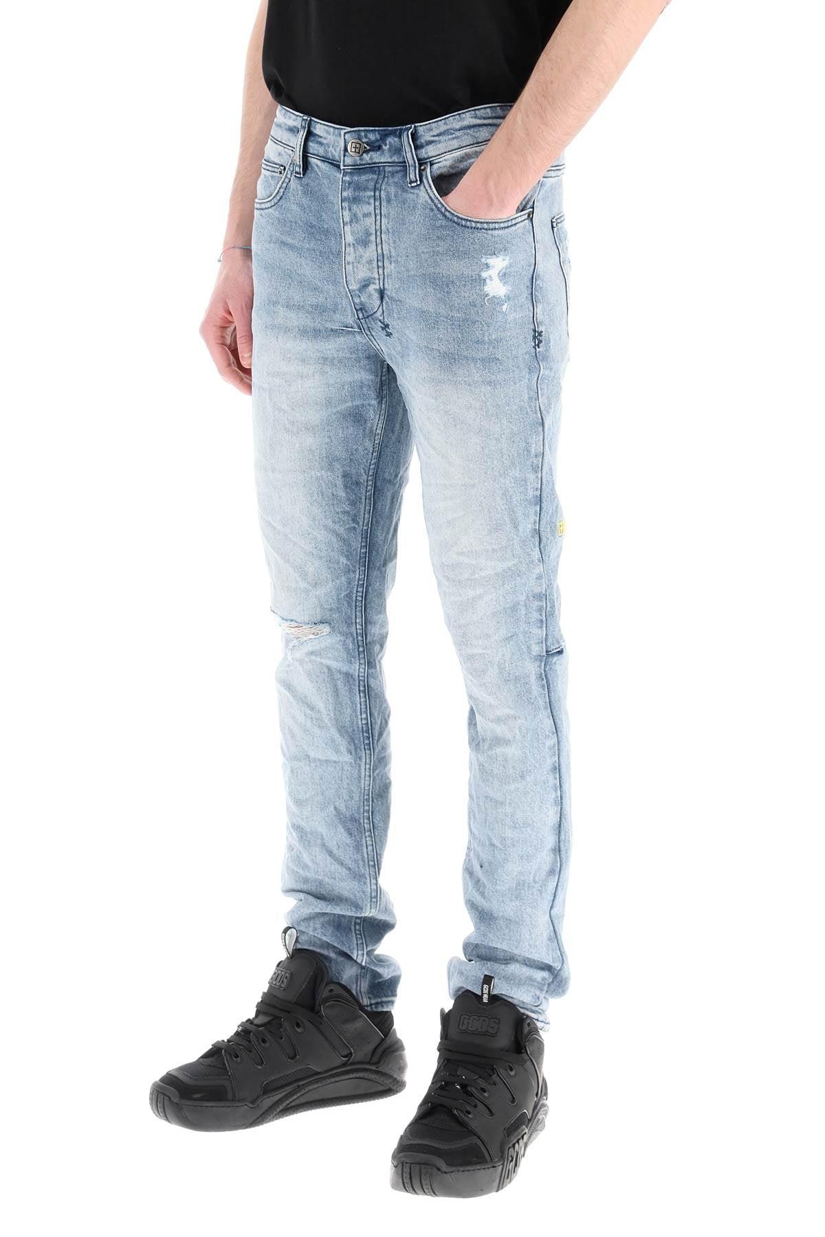 Ksubi Chitch Spray Out Yellow Slim Fit Jeans in Blue for Men | Lyst