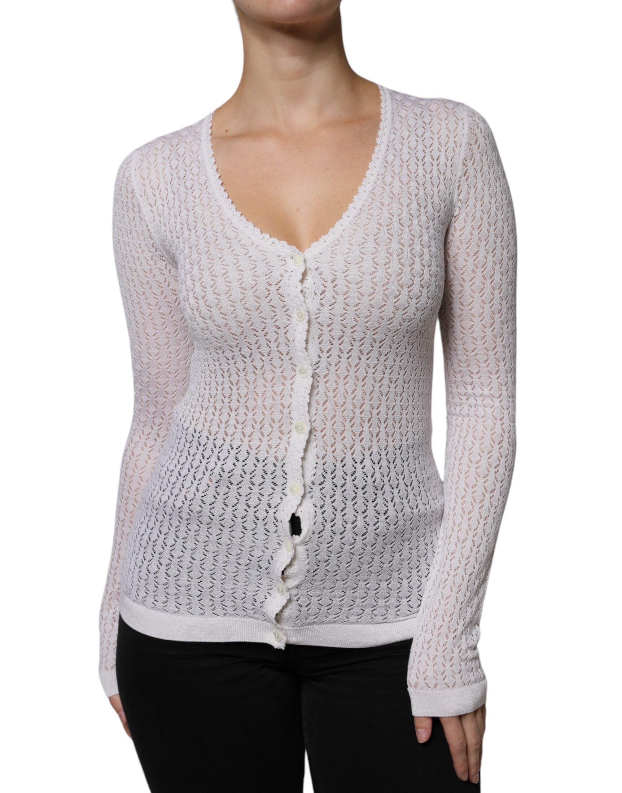 Dolce Gabbana Silk Button Down Cardigan Sweater in Grey Lyst UK