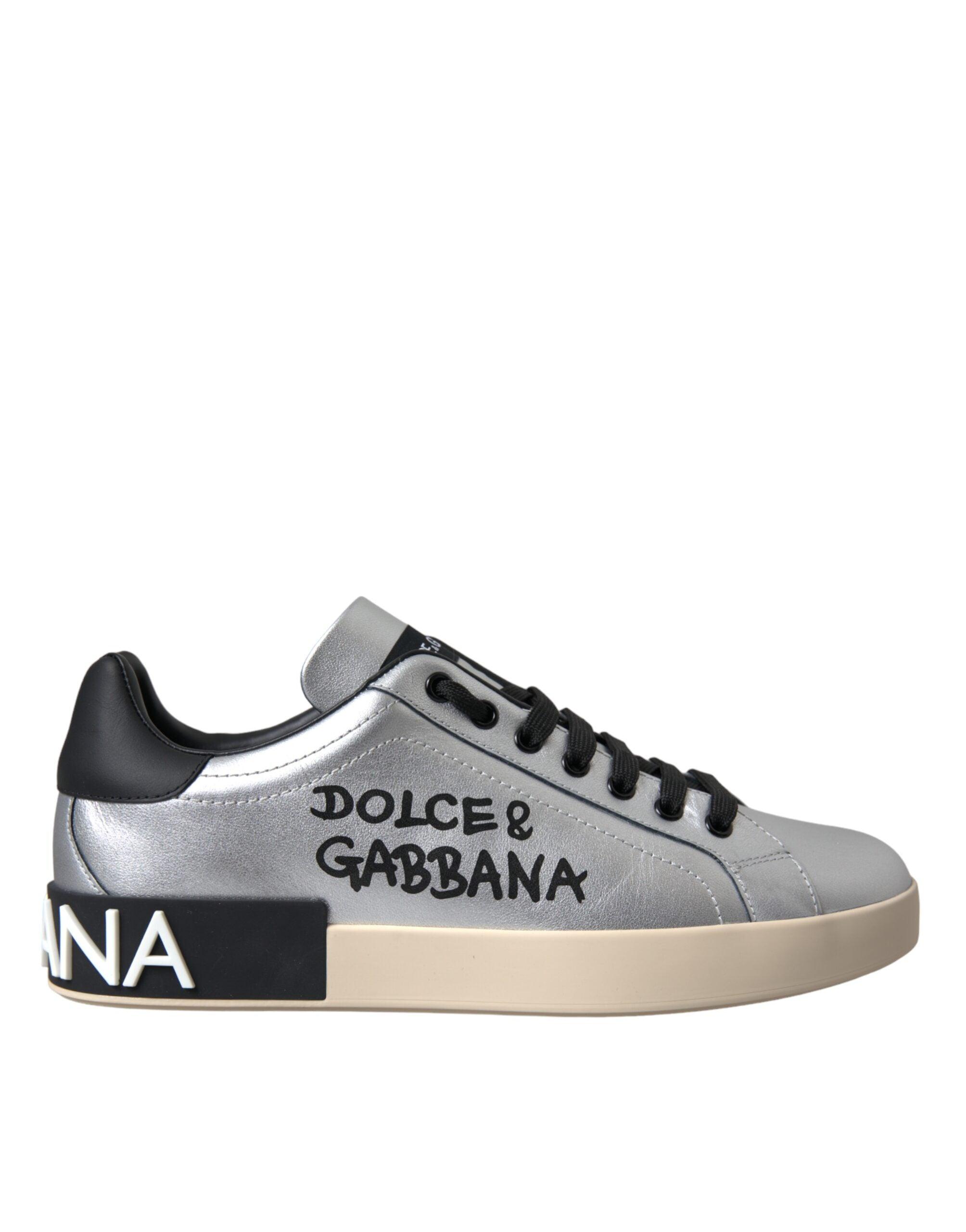 dolce gabbana silver shoes