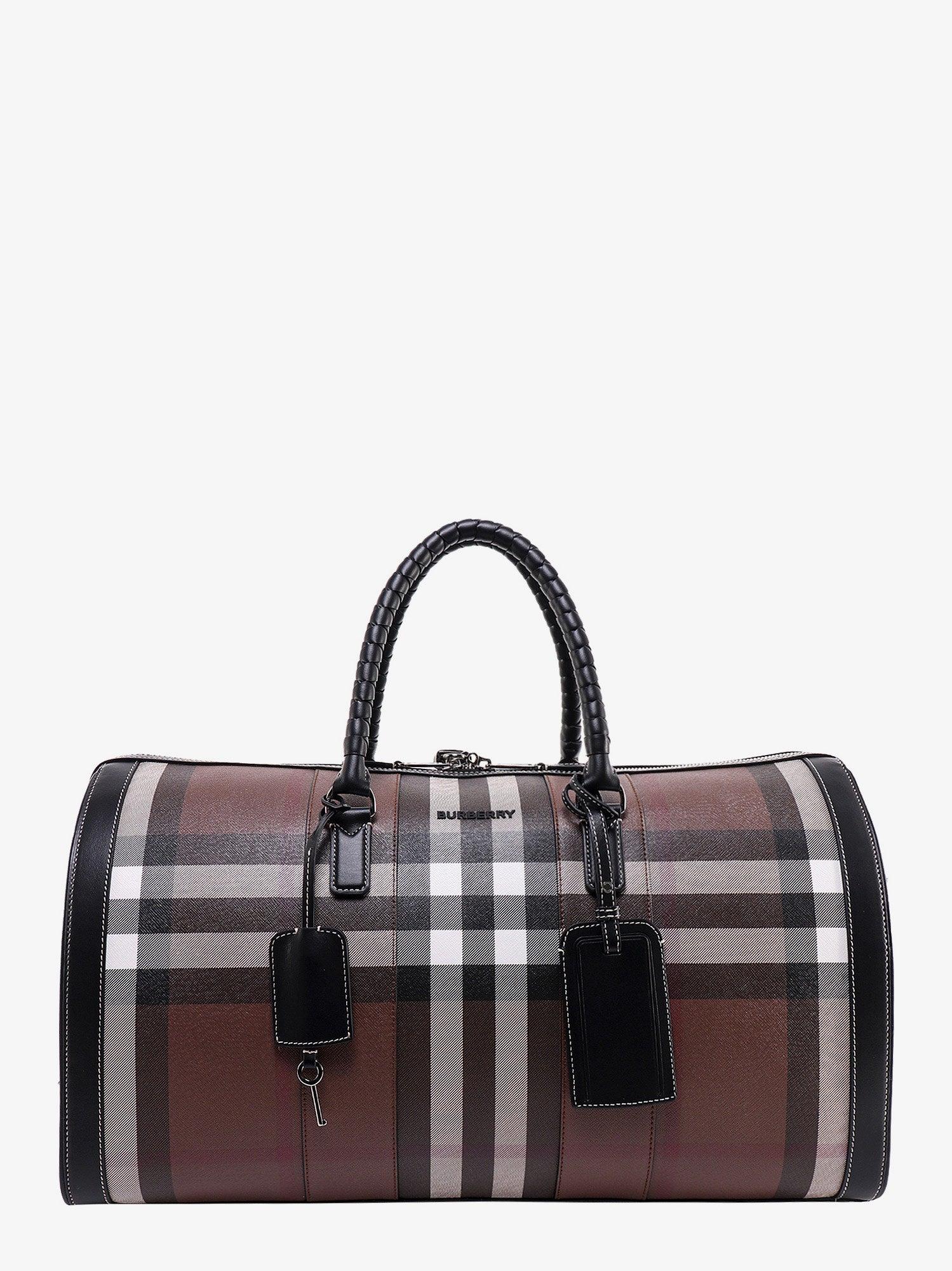 Burberry Leather Travel Bags in Brown for Men | Lyst