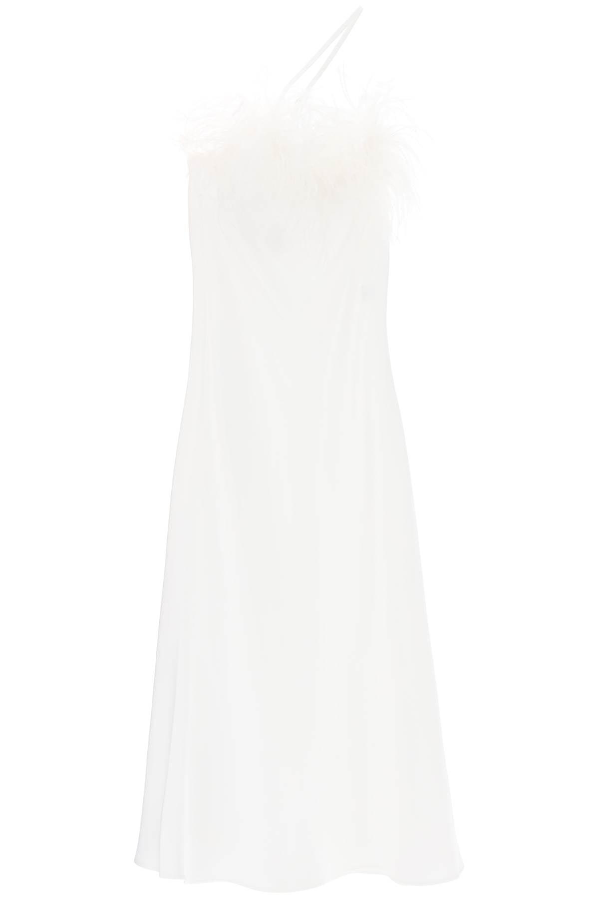 Art Dealer 'ember' Maxi Dress In Satin With Feathers in White | Lyst