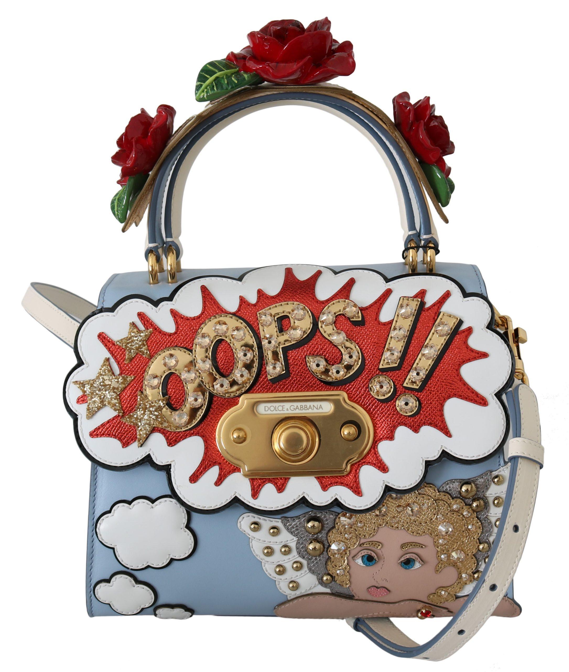 Dolce & Gabbana Oops Roses Crystal Leather Crossbody Bag 