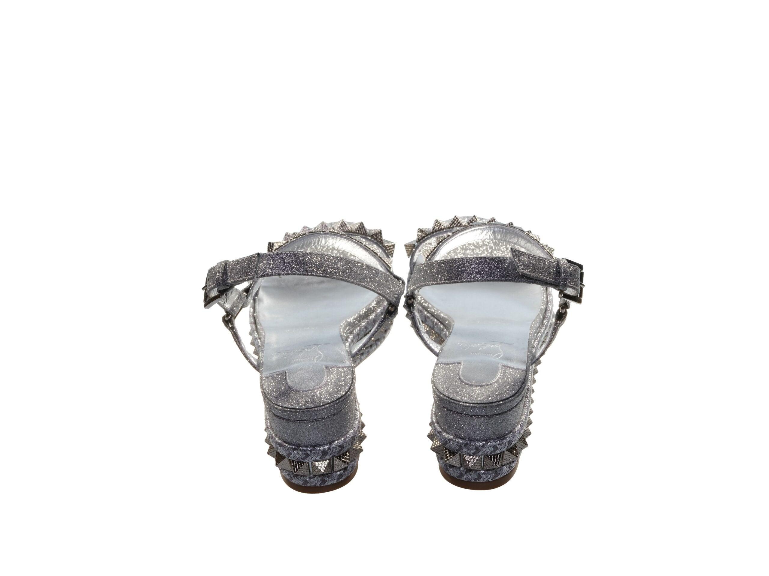 Christian Louboutin Pyraclou 60 Silver Studded Platform Christian Louboutin Pyraclou 60 Silver Studded Platform