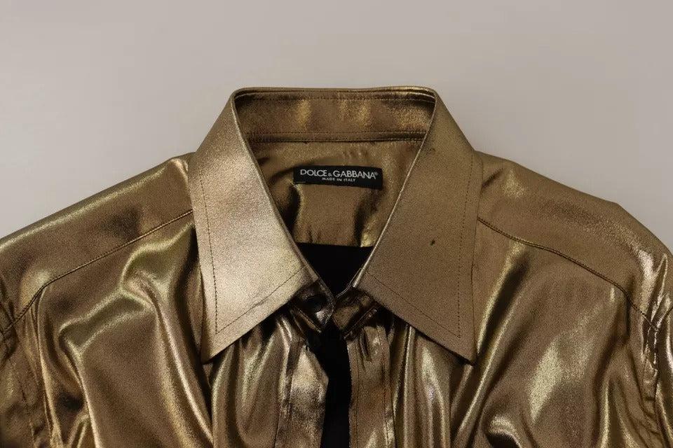 ⭐️美品⭐️ DOLCE&GABBANA GOLD 長袖シャツ　総柄 イタリア製 DOLCE&GABBANA GOLD 総柄シャツ 39サイズ (Mサイズ