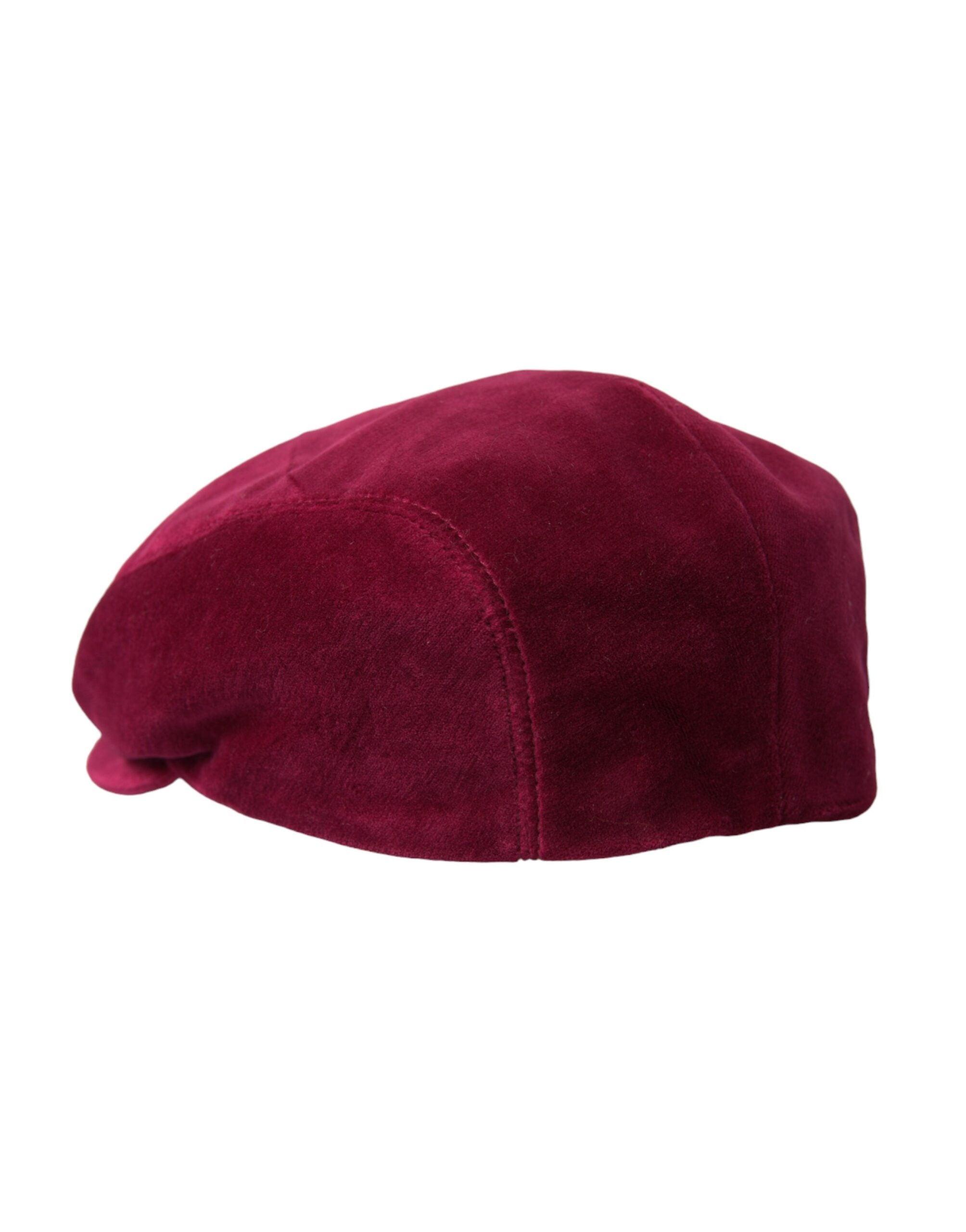 Burgundy Men's Cabbie Hat Maroon Suede Newsboy Hat Dolce