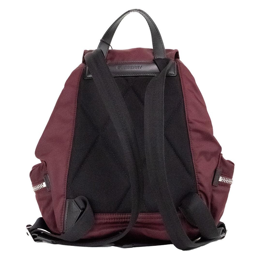 Burberry Medium Burgundy Econyl Nylon Rucksack Drawstring