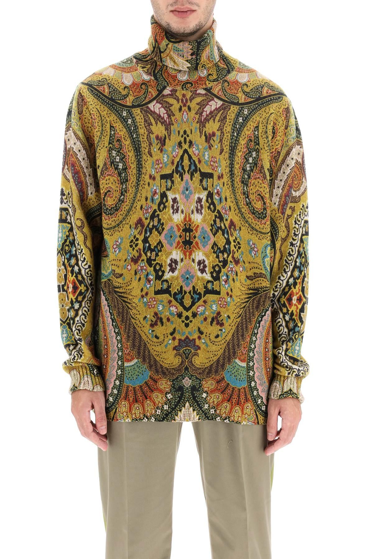 Etro Paisley Wool Turtleneck Sweater in 