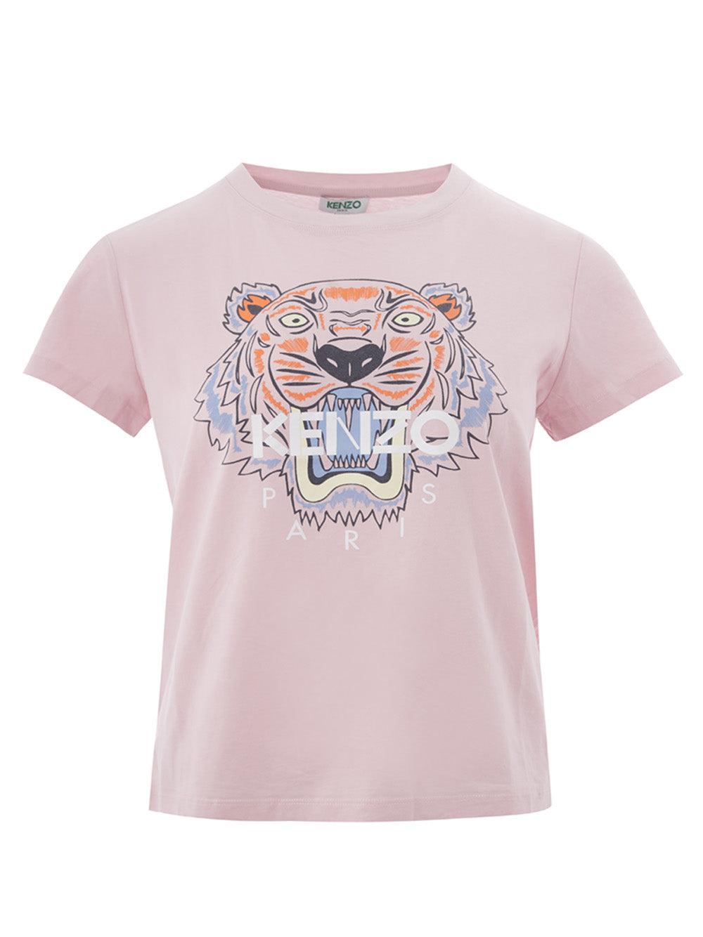 KENZO Pink Cotton T shirt With Printed Tiger for Men Lyst UK