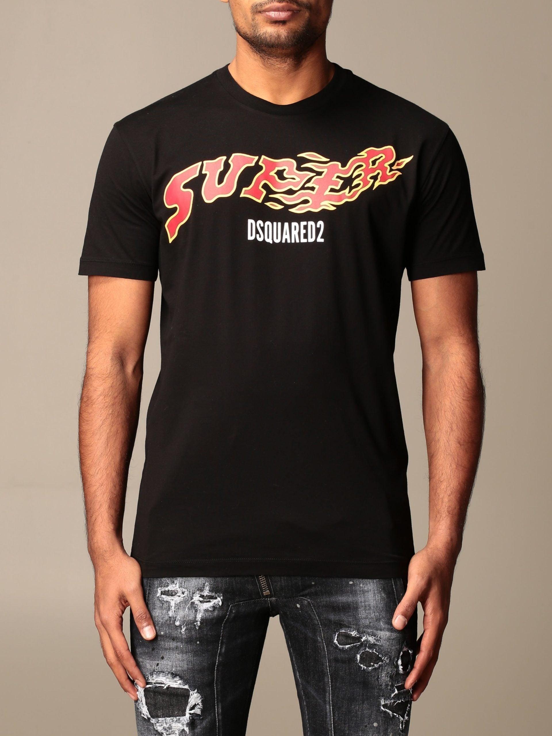DSquared² Flame Surfer T-shirt in Black for Men | Lyst
