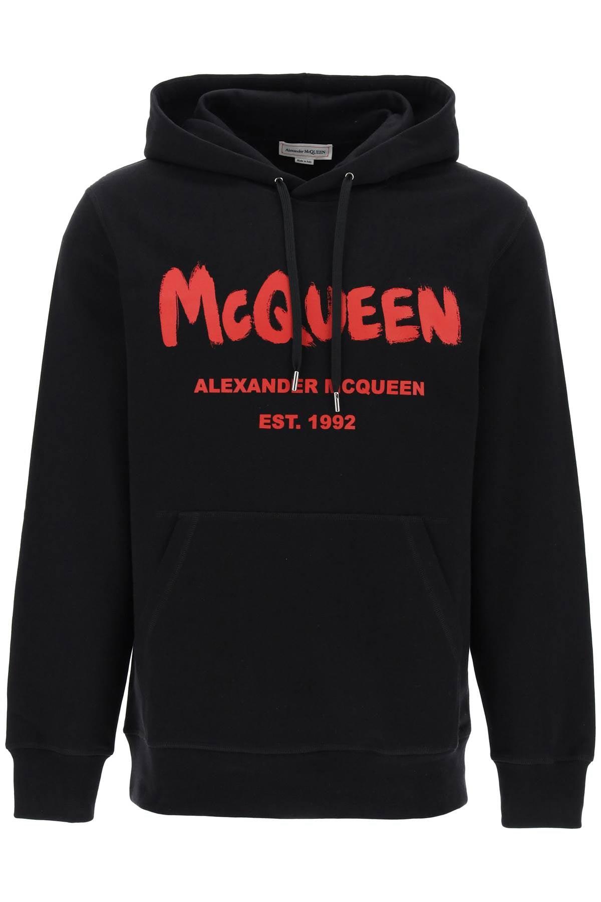 Alexander McQueen Graffiti Hoodie in Black for Men Lyst UK