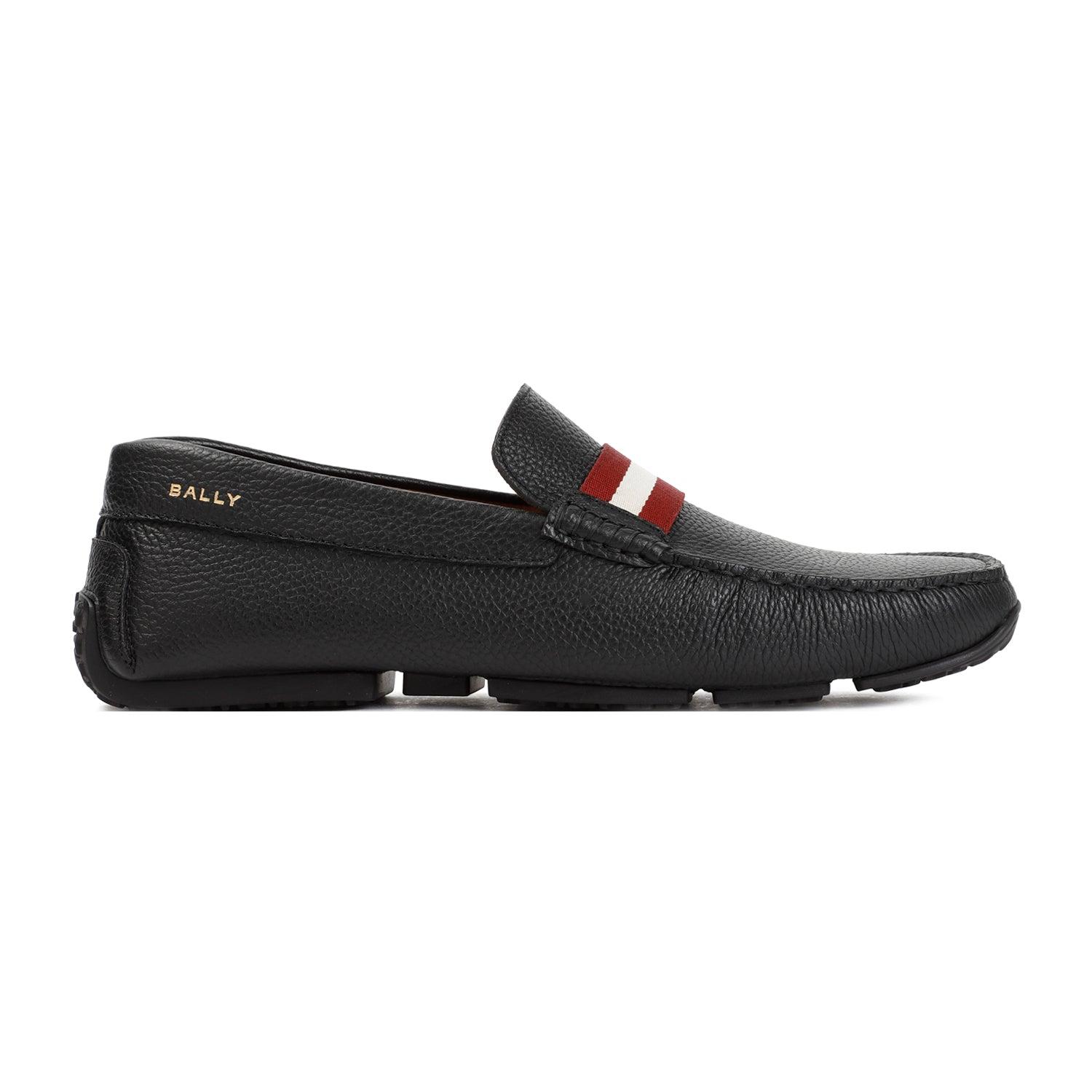 Bally logo-plaque leather loafers - Black