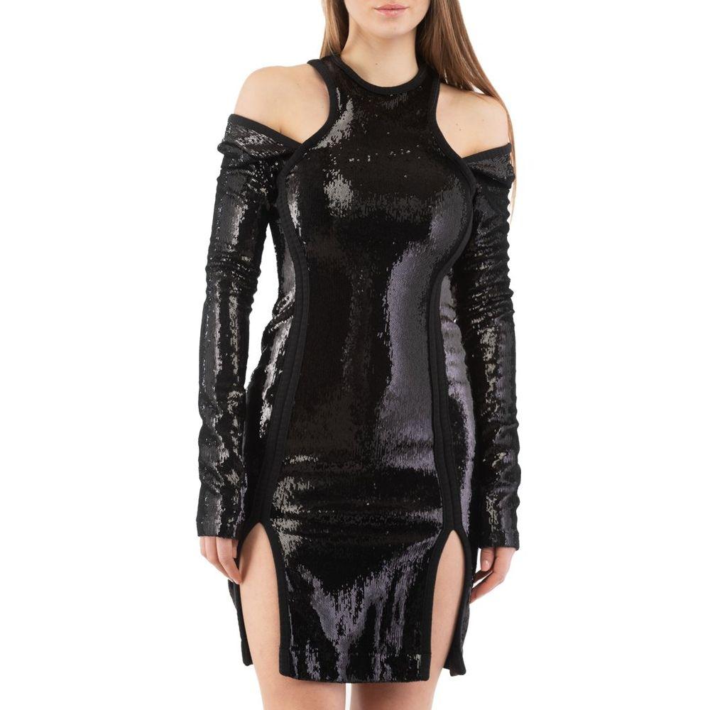 white christmas dresses Moschino Black Silk Cocktail Dress with Bow Applique main image 1
