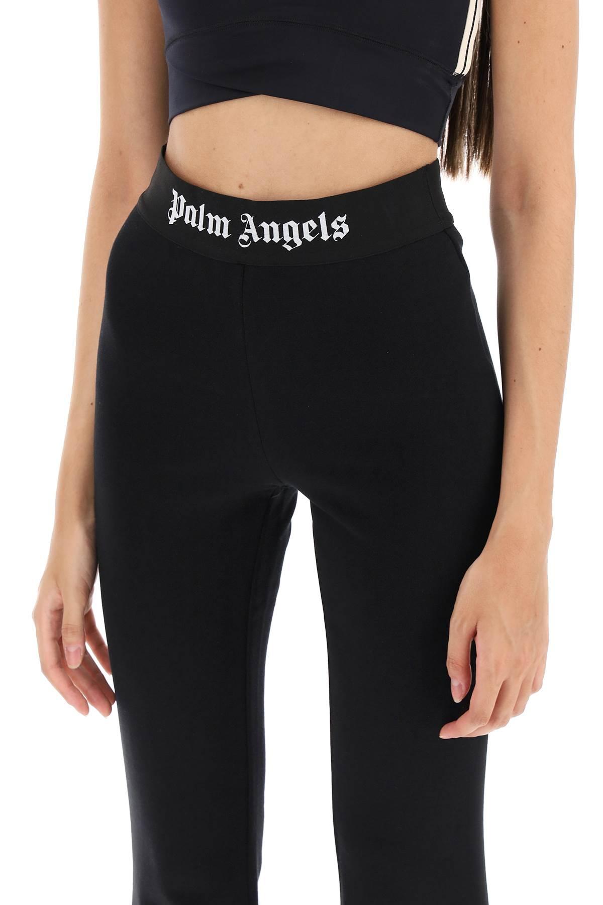 Palm Angels Flared joggers With Logoed Waistband in Black