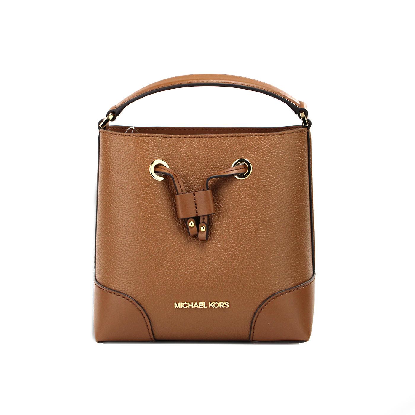 Michael Kors Mercer Small luggage Pebbled Leather Bucket Crossbody Bag Purse in Brown Lyst UK