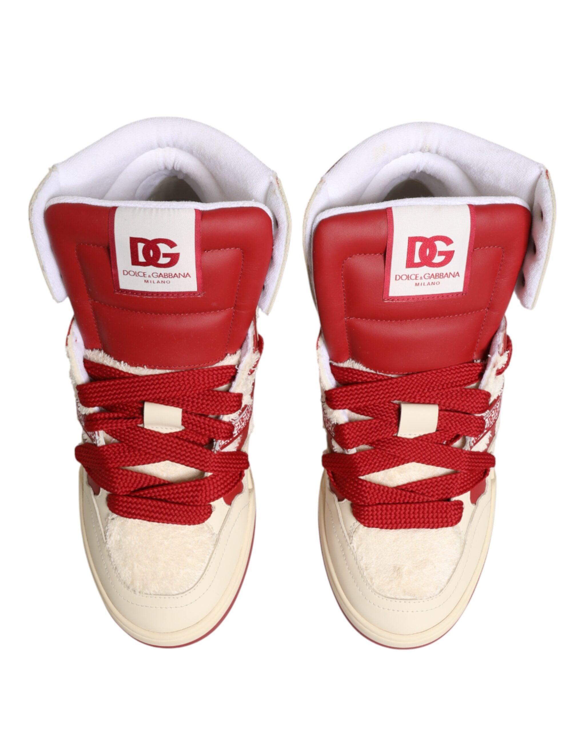 Dolce & Gabbana Graphic High-Tops in Cream, Red, and Blue DOLCE & GABBANA DG Logo Loves London Low-Top Sneaker Shoes  main image 2