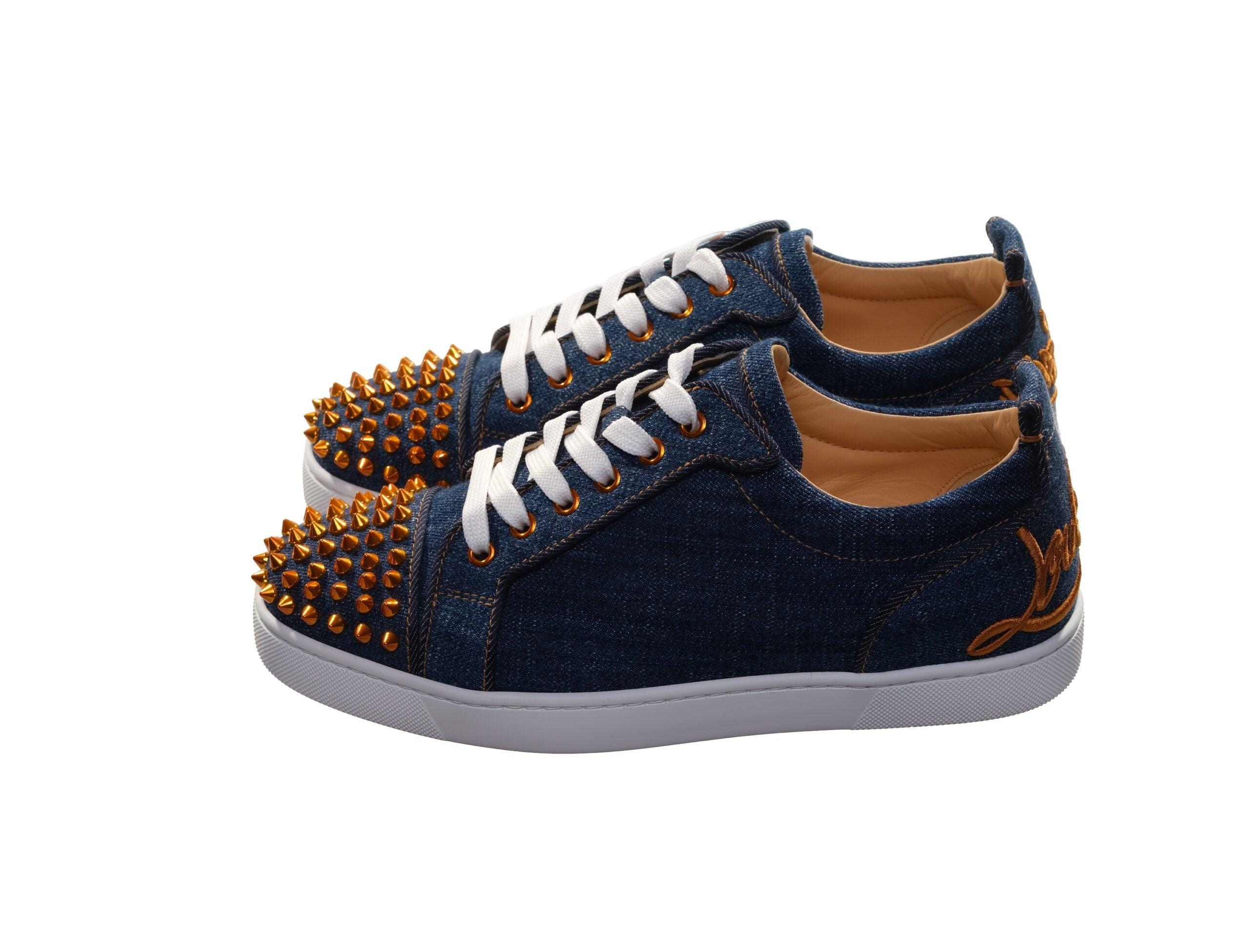 Louis vuitton blue spiked shoes best sale
