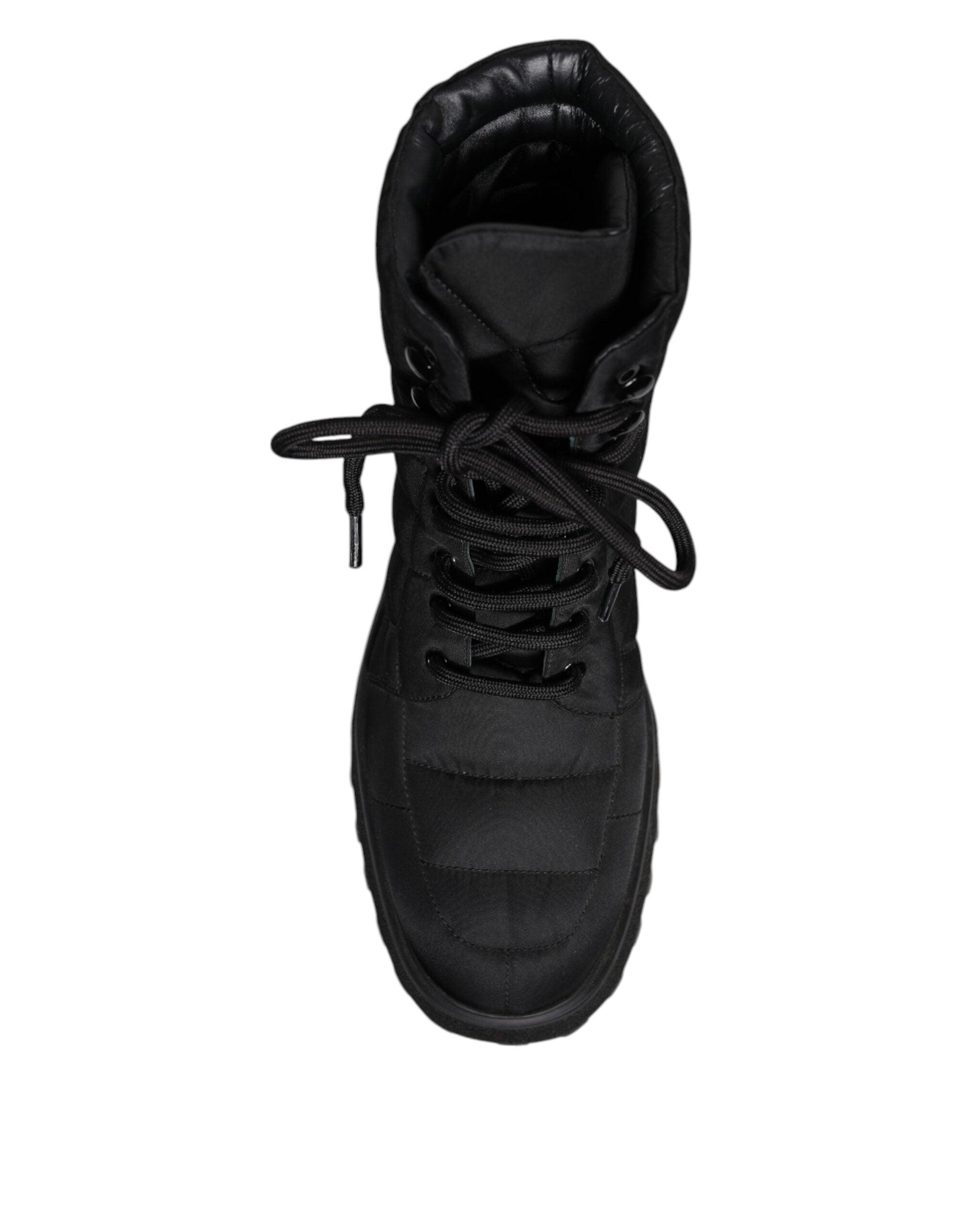 Dolce & Gabbana Quilted Nylon Laceup Boots in Black for Men 