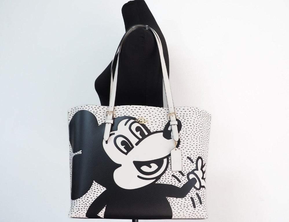 COACH (c6978) Mickey Mouse X Keith Haring Mollie Large Leather Shoulder Tote  Bag in Black | Lyst