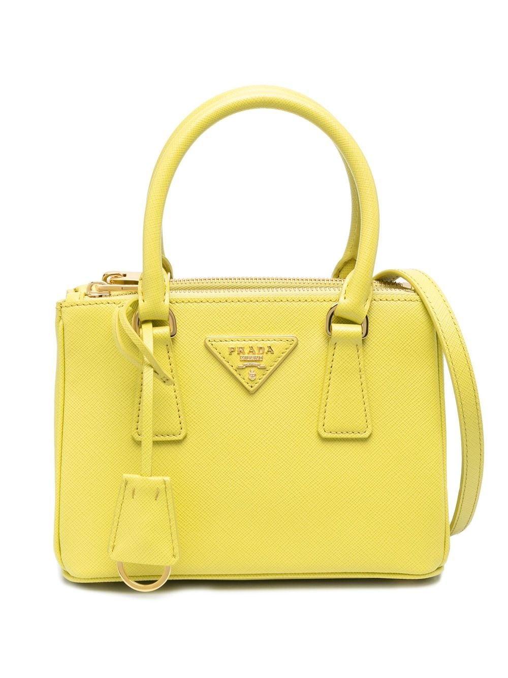Prada Galleria Saffiano Leather Mini-bag in Yellow | Lyst