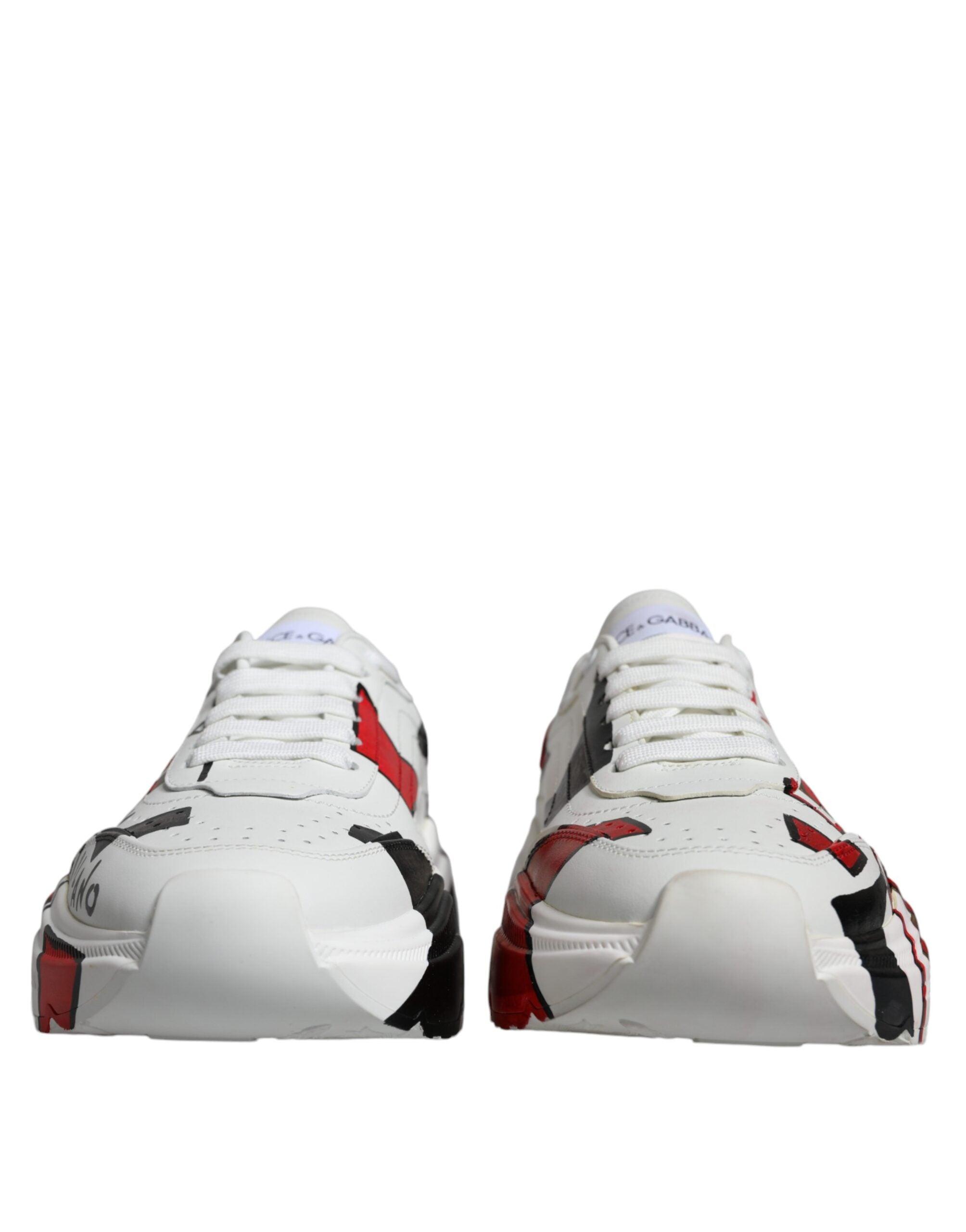 Dolce & Gabbana Daymaster Hand Painted Sneakers Shoes in Red