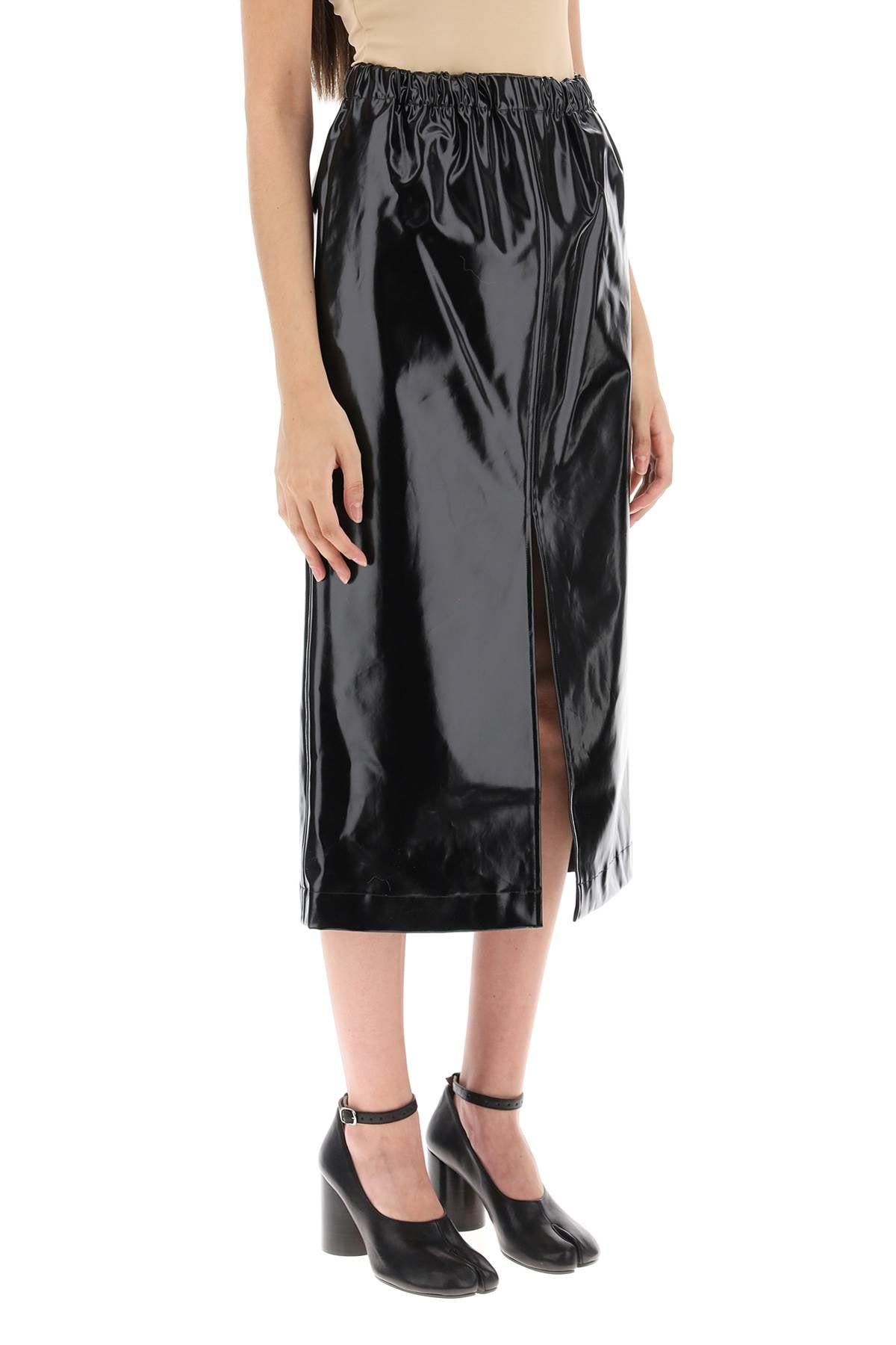 Black vinyl outlet pencil skirt