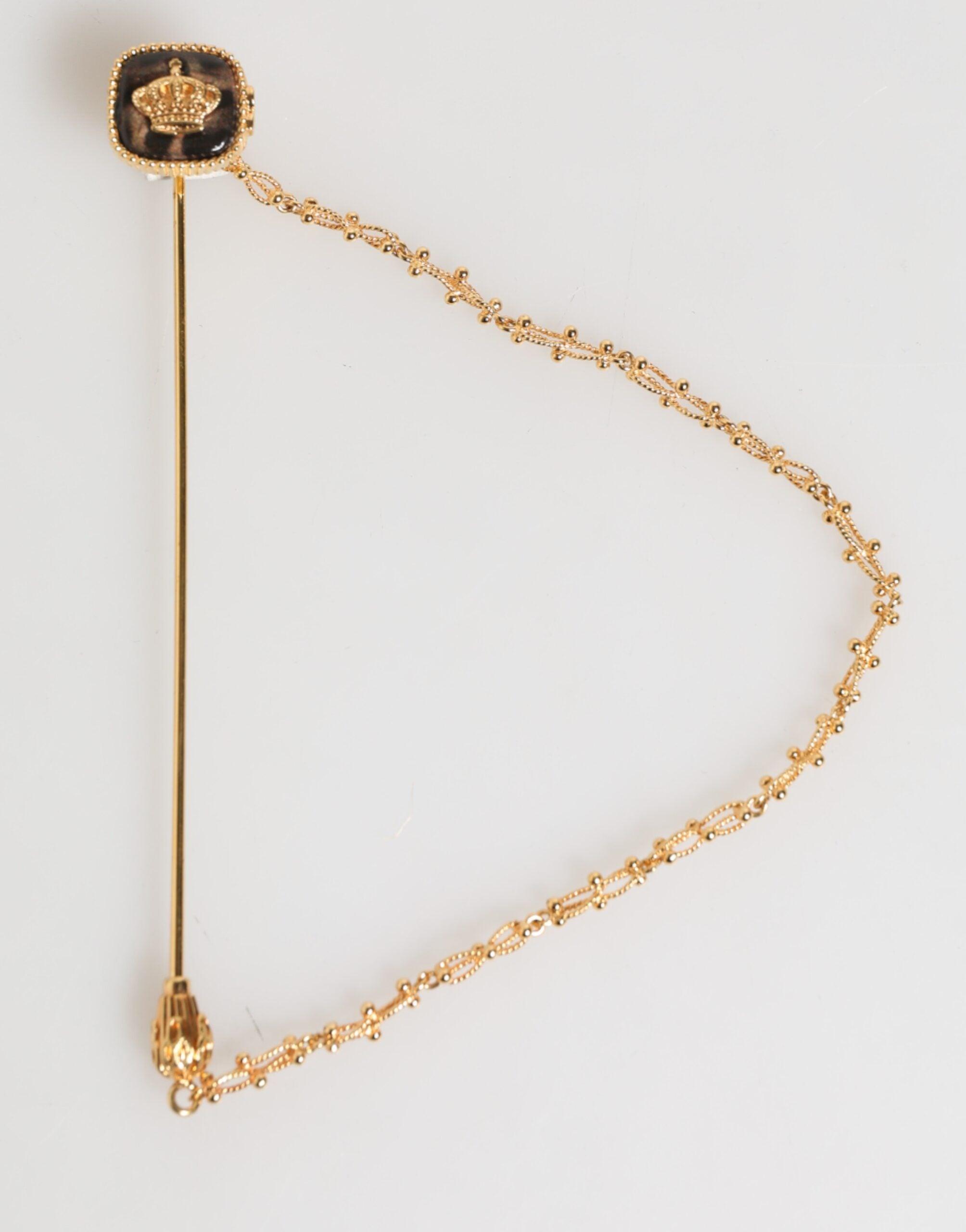 Dolce Gabbana Dg Crown Chain Accessories Brooch Lapel Pin in