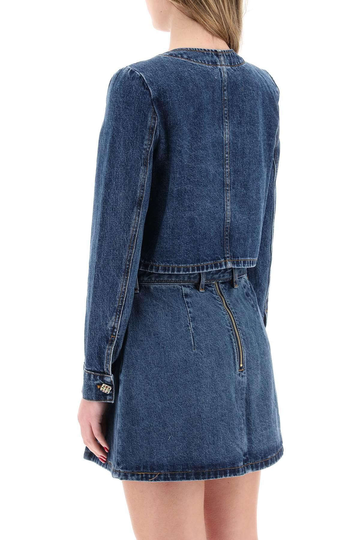 Self-Portrait Self Portrait Denim Jacket With Enamel Buttons in