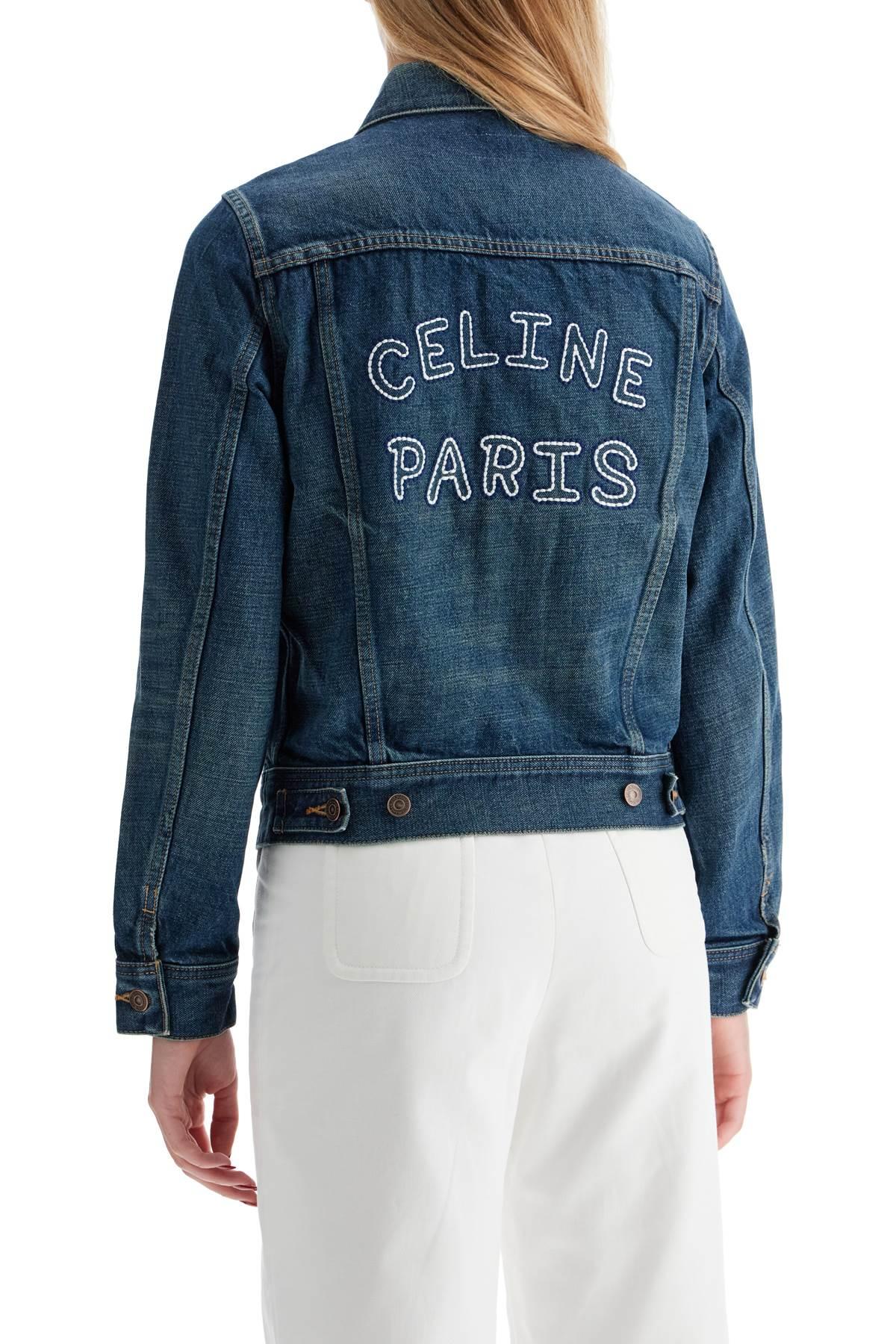 Celine Denim Logo Jacket With Seven in Blue | Lyst