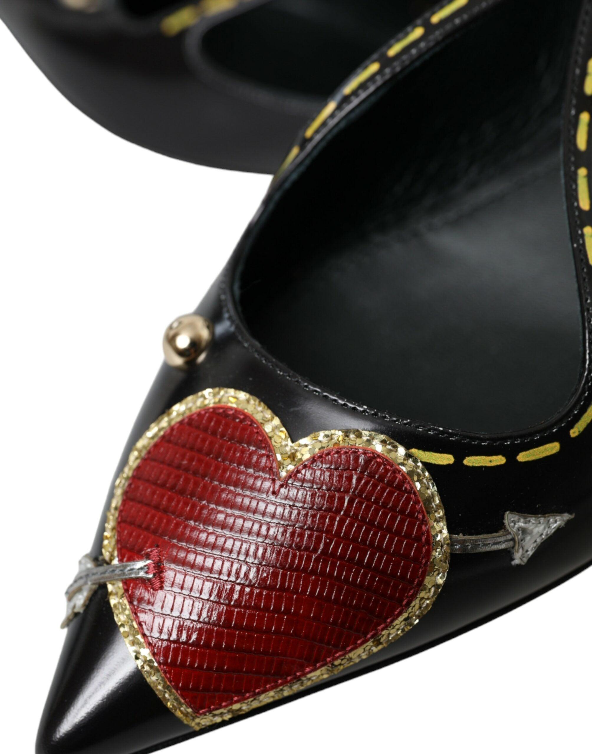 Dolce & Gabbana Black Loafers with Gold and Red Embellishments Dolce & Gabbana Leather Crown-Embellished Loafers | Sendegaro ZA main image 3