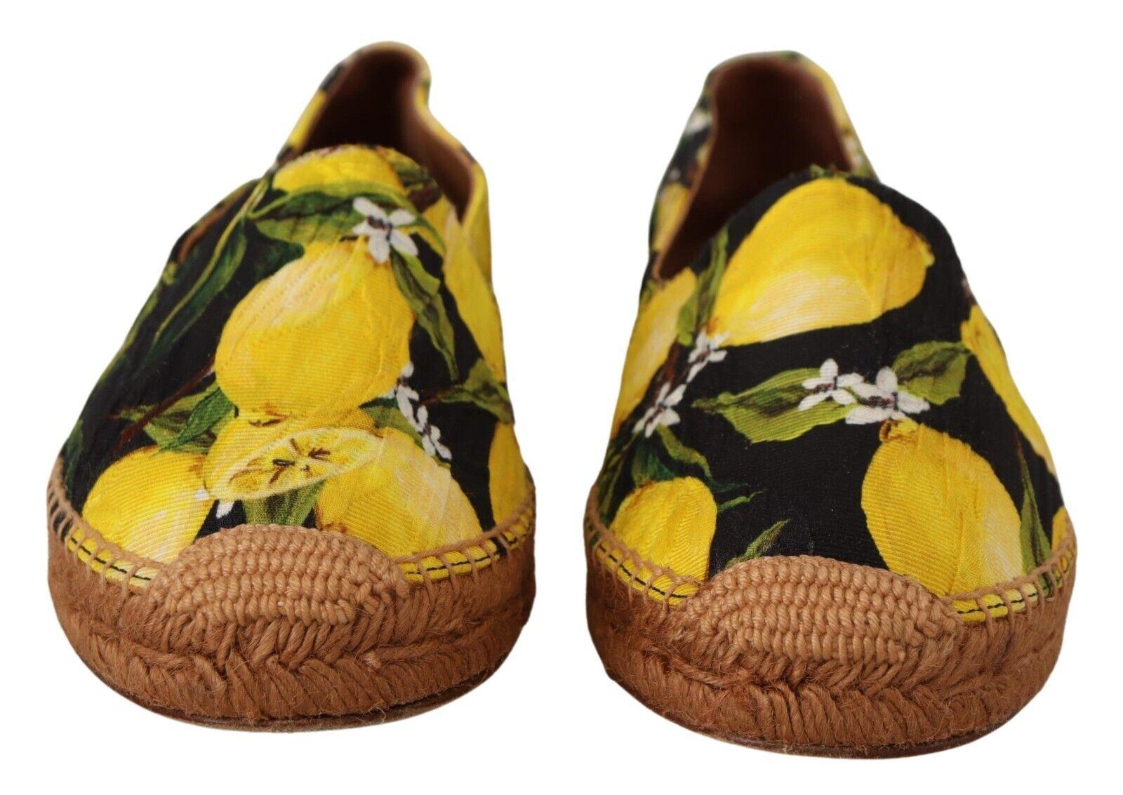 Dolce & Gabbana Black Lemon Slip On Flats Espadrilles Shoes | Lyst