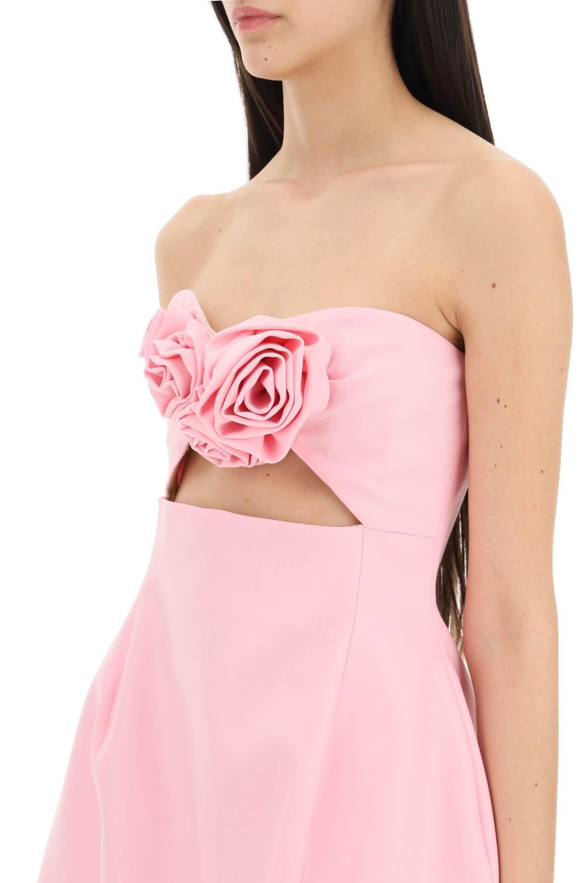 magda butrym pink rose dress Rose-appliqu ruched jersey minidress in pink - Magda Butrym