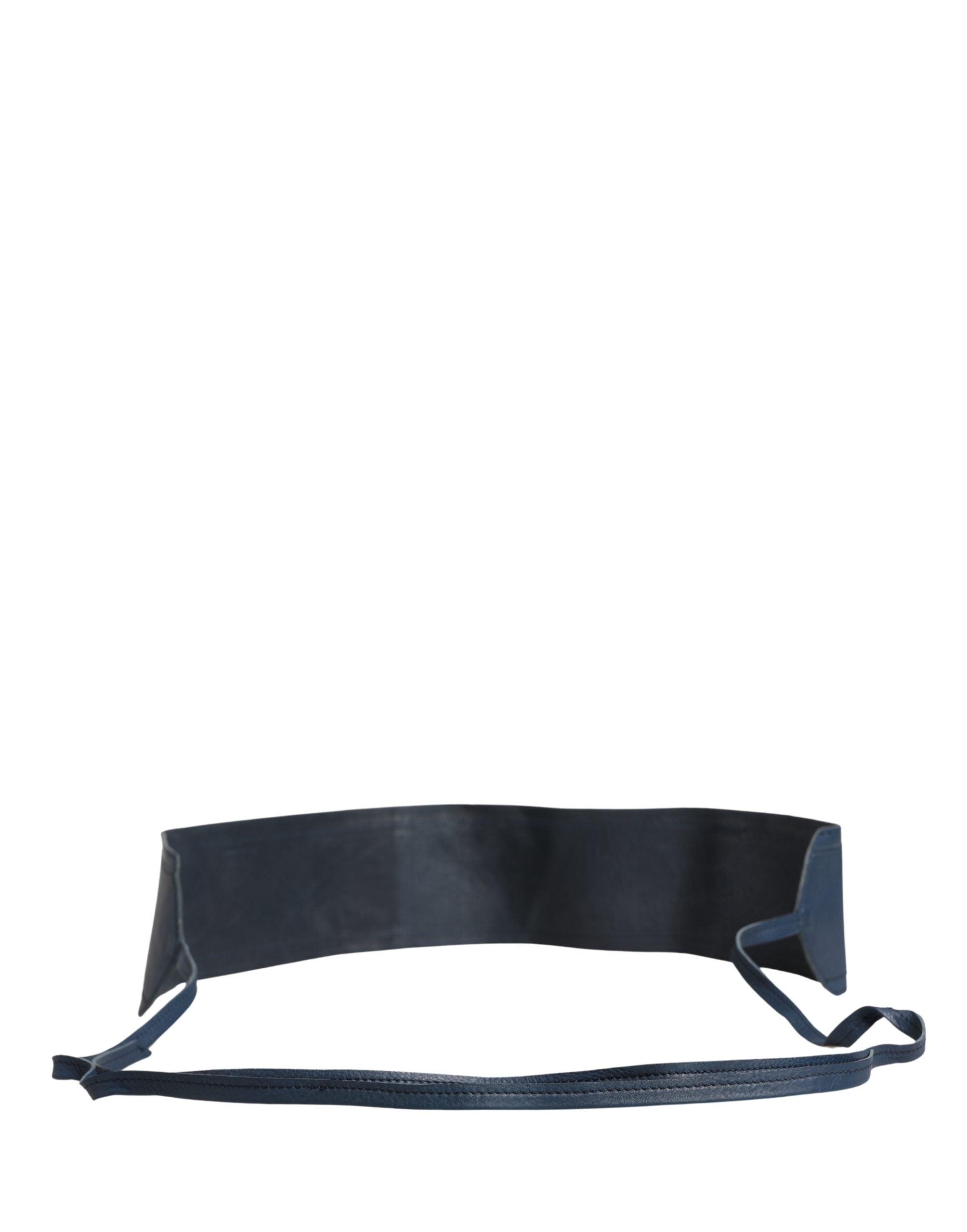 Ermanno Scervino Blue Leather Wide Waist Women Cintura Women 