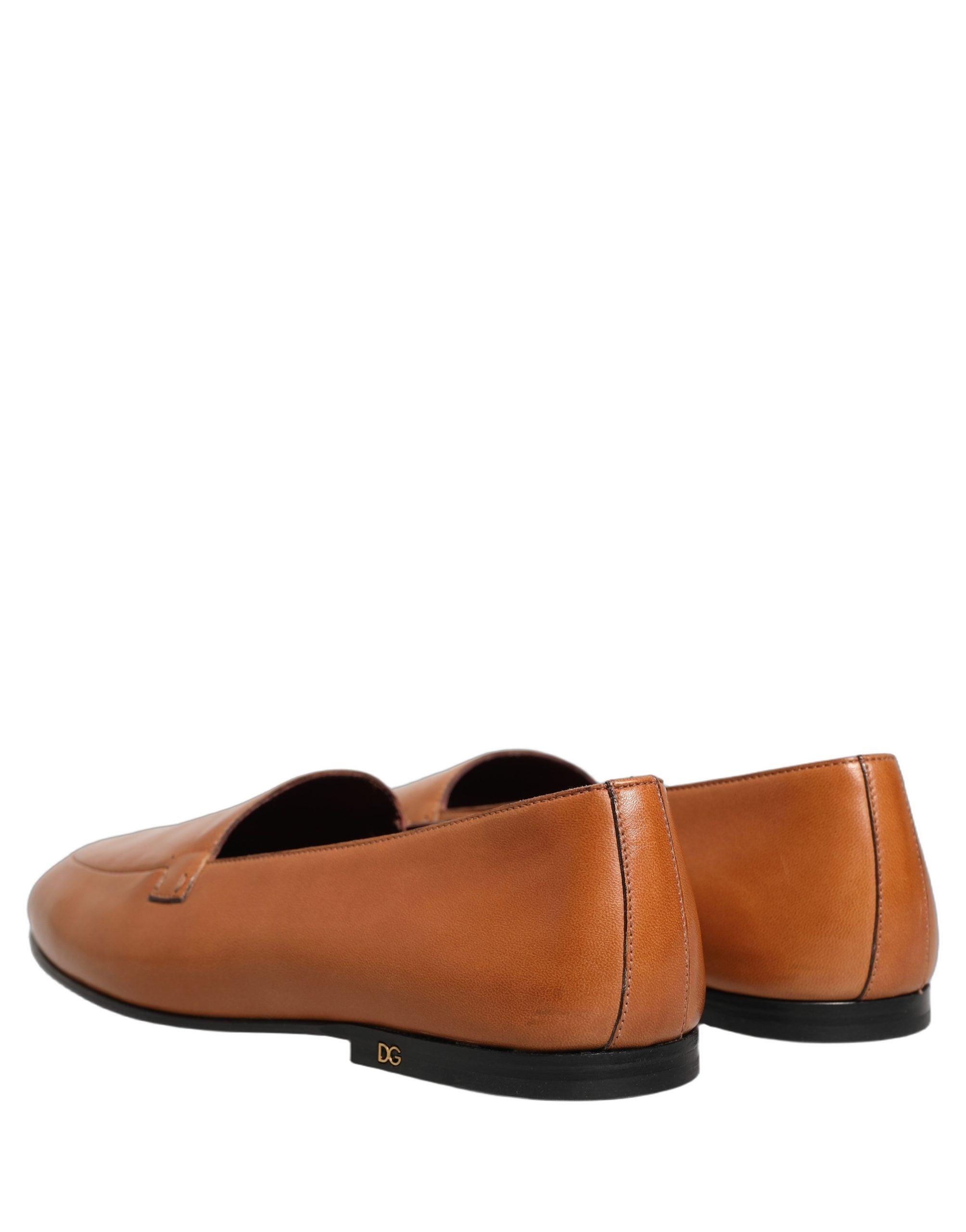 Dolce & Gabbana Brown Leather Slip-On Men\'s Loafers Dolce & Gabbana Loafers - Brown - Men|A50651A9T5980024 main image 2