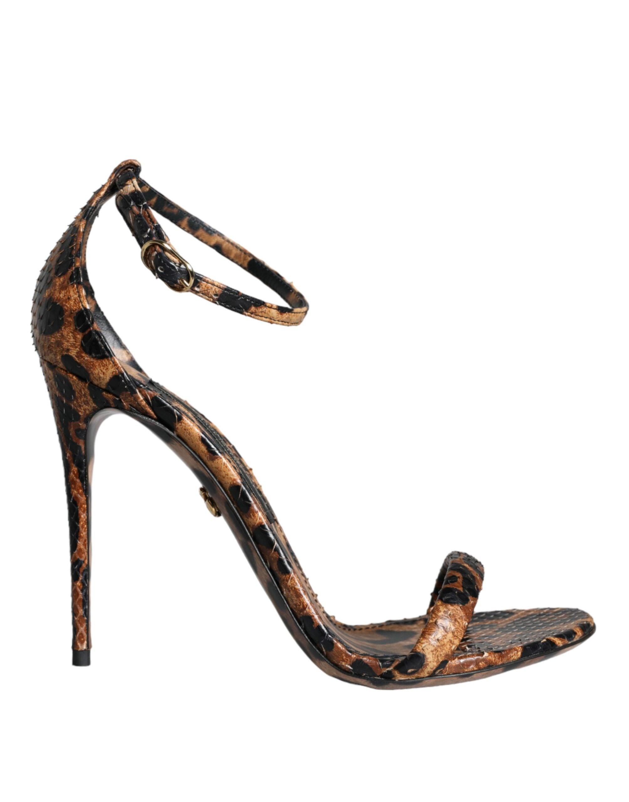 Leopard ankle strap sandals discount