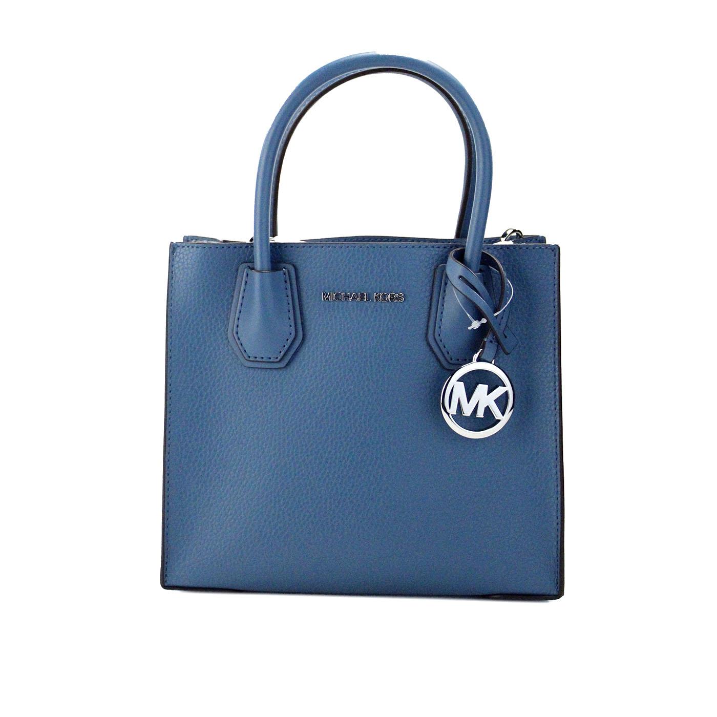 Michael Kors Mercer Medium Pebble Leather Messenger Crossbody Bag in Blue Lyst UK