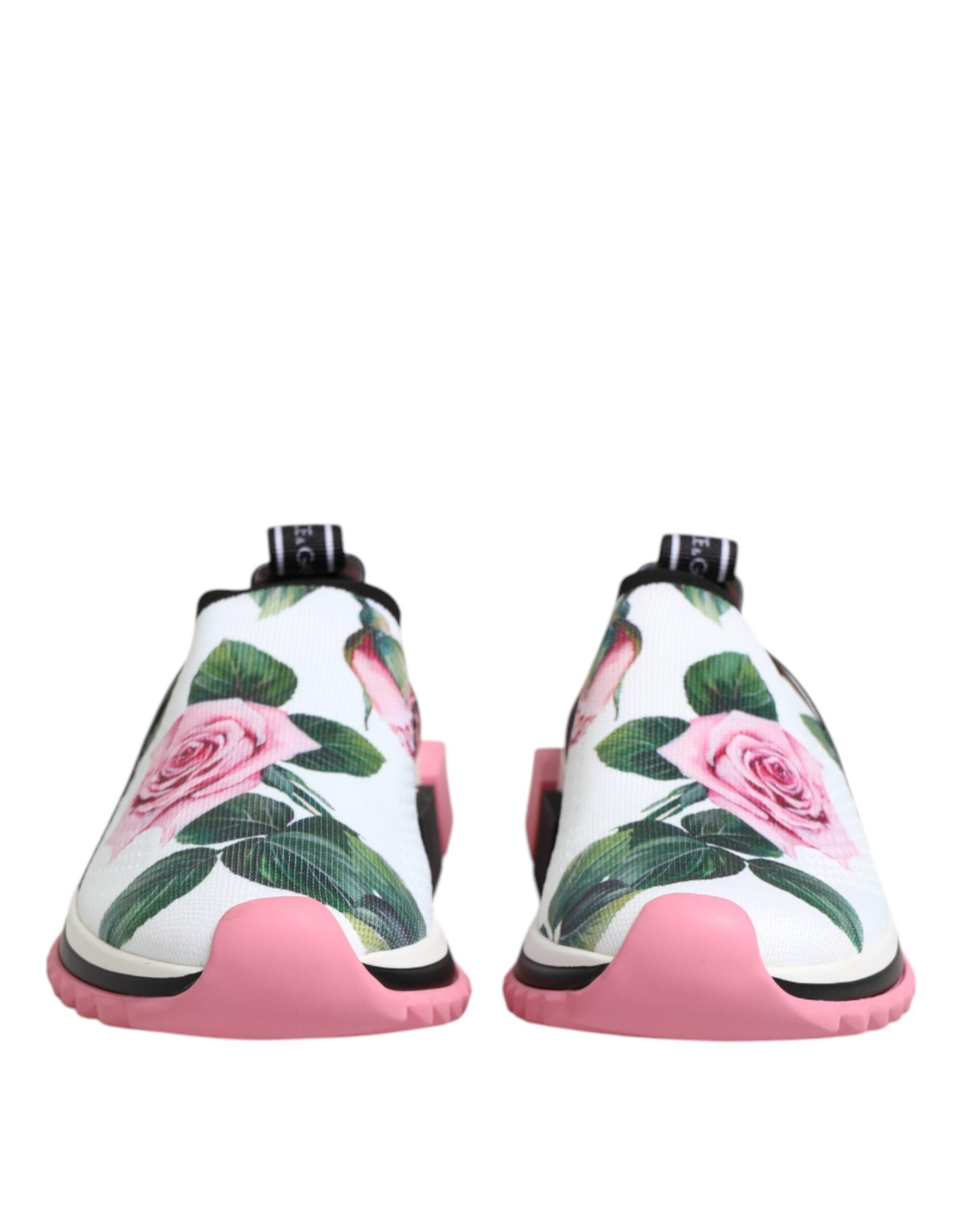 Dolce Gabbana White Rose Print Sorrento Sneakers Shoes Lyst UK
