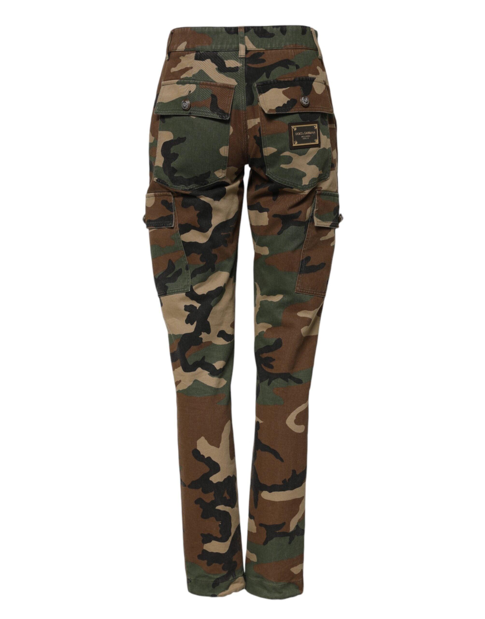 パンツ D&G HYBRID CAMOUFGLAGE CARGO PANTS 34/48 DOLCE & GABBANA Pants Jogger Gray Cotton Graffiti Sweatpants