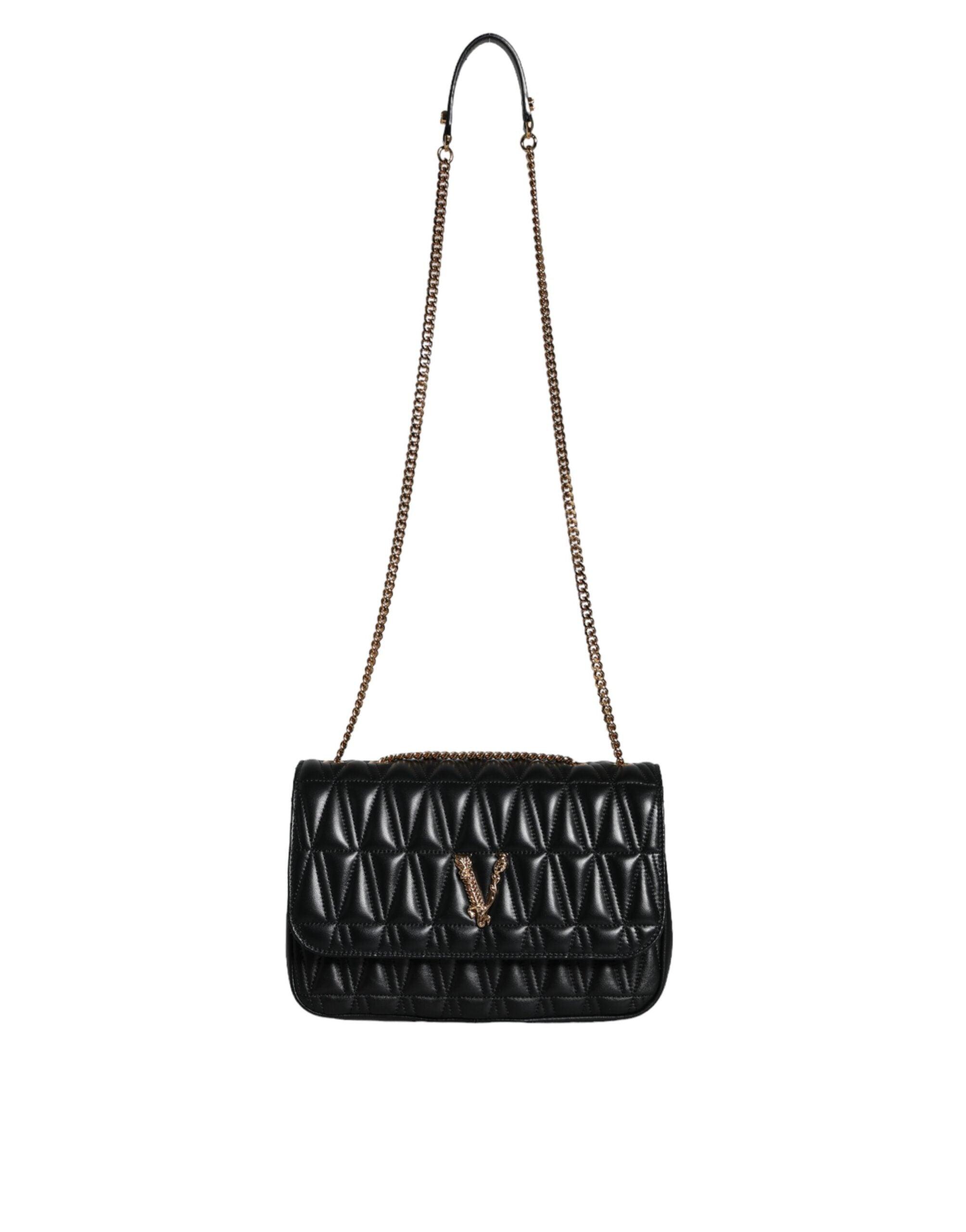 【VIP価格】VERSACE Mini Nappa Leather Crossbody Bag Versace Mini Nappa Leather Crossbody Shoulder Bag in Black