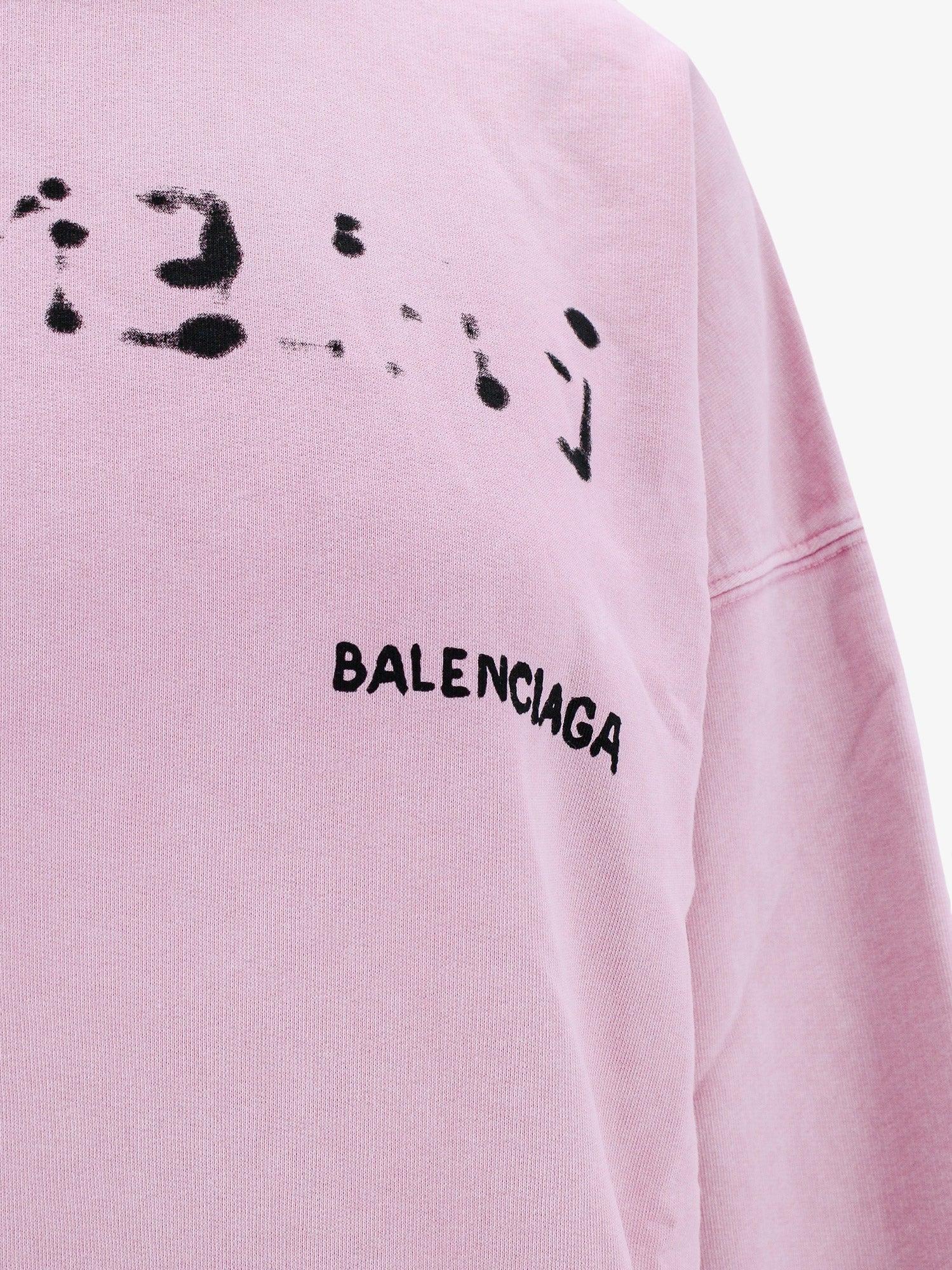 Used BALENCIAGA 555272 Crew Neck Pullover Total Pattern Logo Jacquard Wool  Knit Tops Sweater Wool Womens Pink x Black ref484544  Joli Closet
