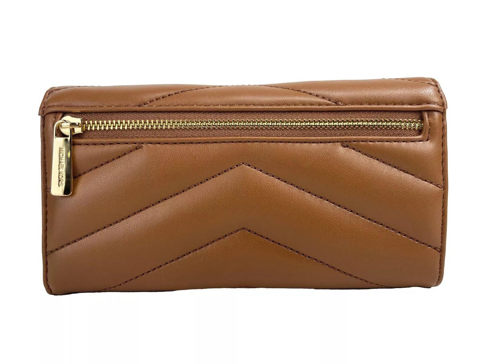 Michael Kors Jet Set Travel Large Quilted Leather Trifold Wallet in Brown Lyst UK