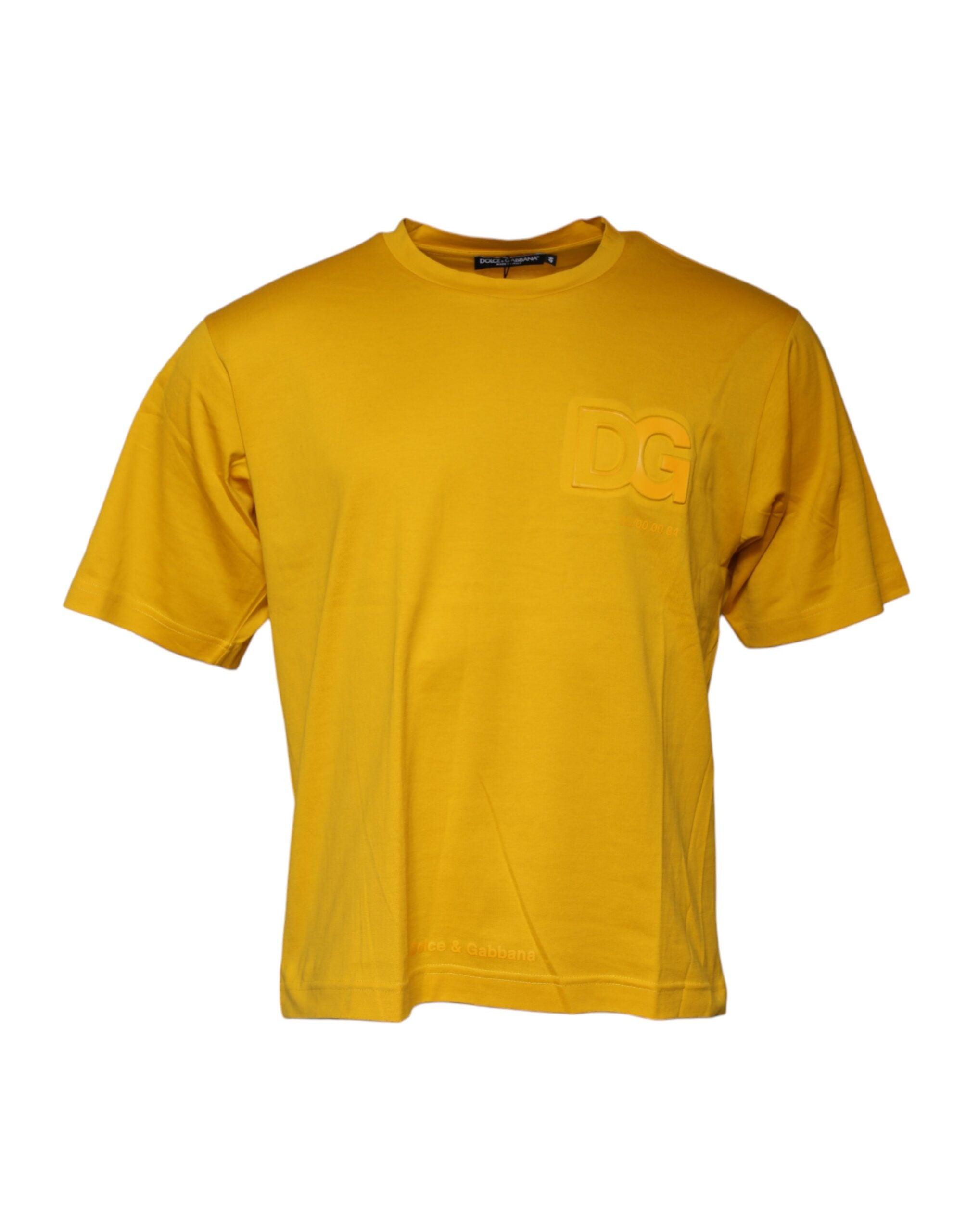 Dolce & Gabbana DGロゴ コットン 半袖Tシャツ イエロー Dolce & Gabbana DGロゴ コットン 半袖Tシャツ イエロー (Dolce