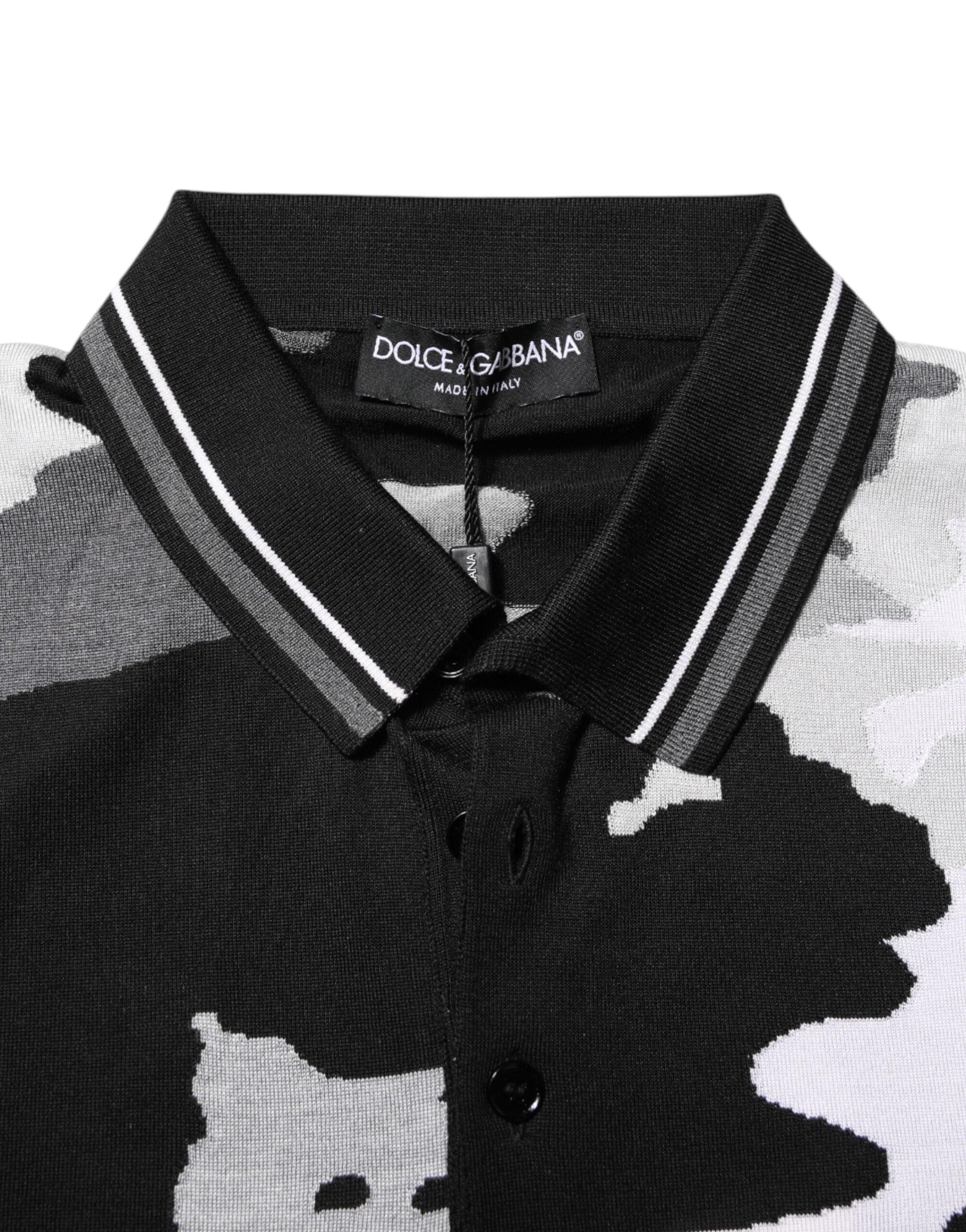 Dolce & Gabbana Camo Polo Shirt in Black for Men | Lyst