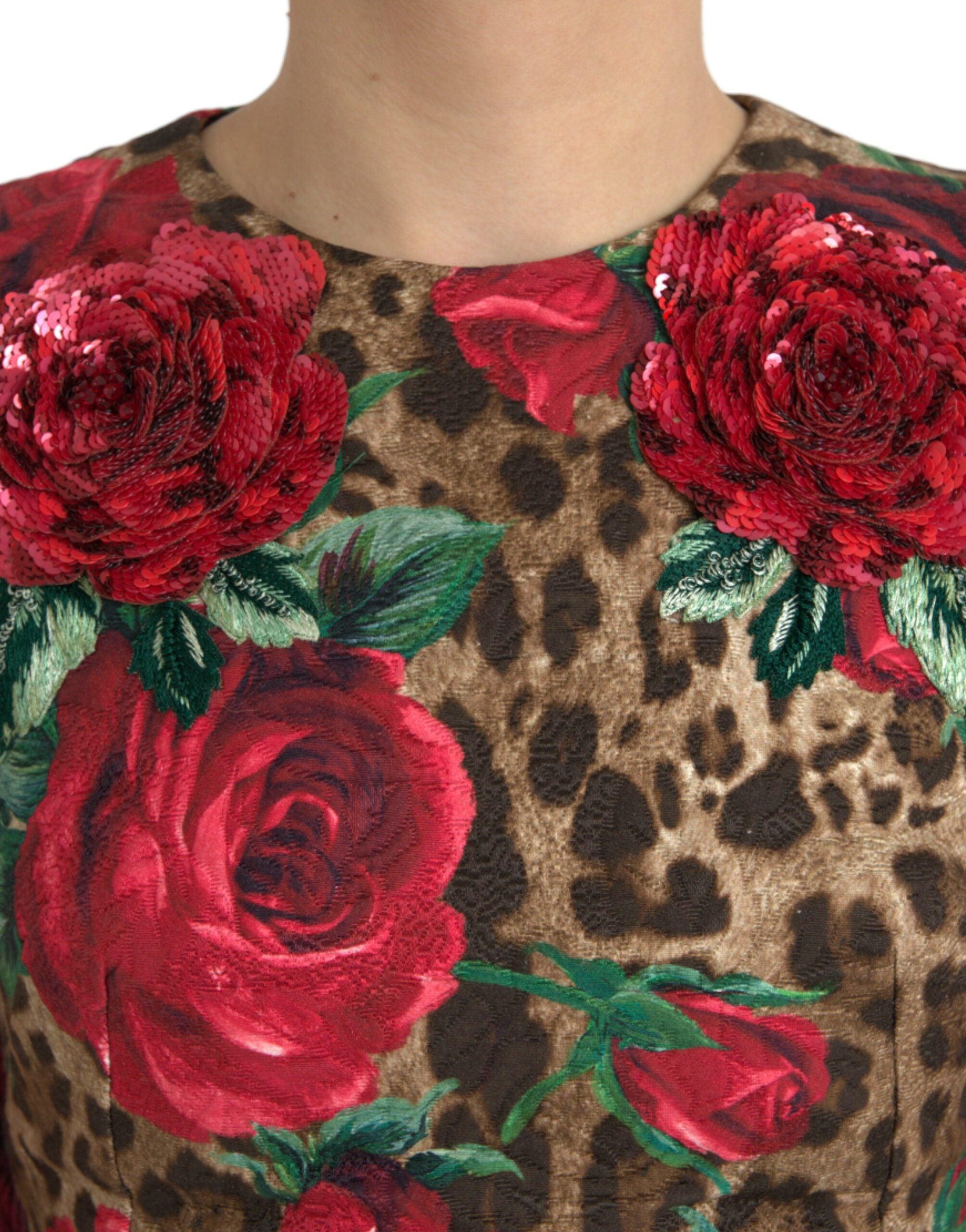 Dolce & Gabbana Leopard Roses Cotton A-Line Dress in Red | Lyst Dolce & Gabbana Leopard Roses Cotton A-Line Dress in Red | Lyst