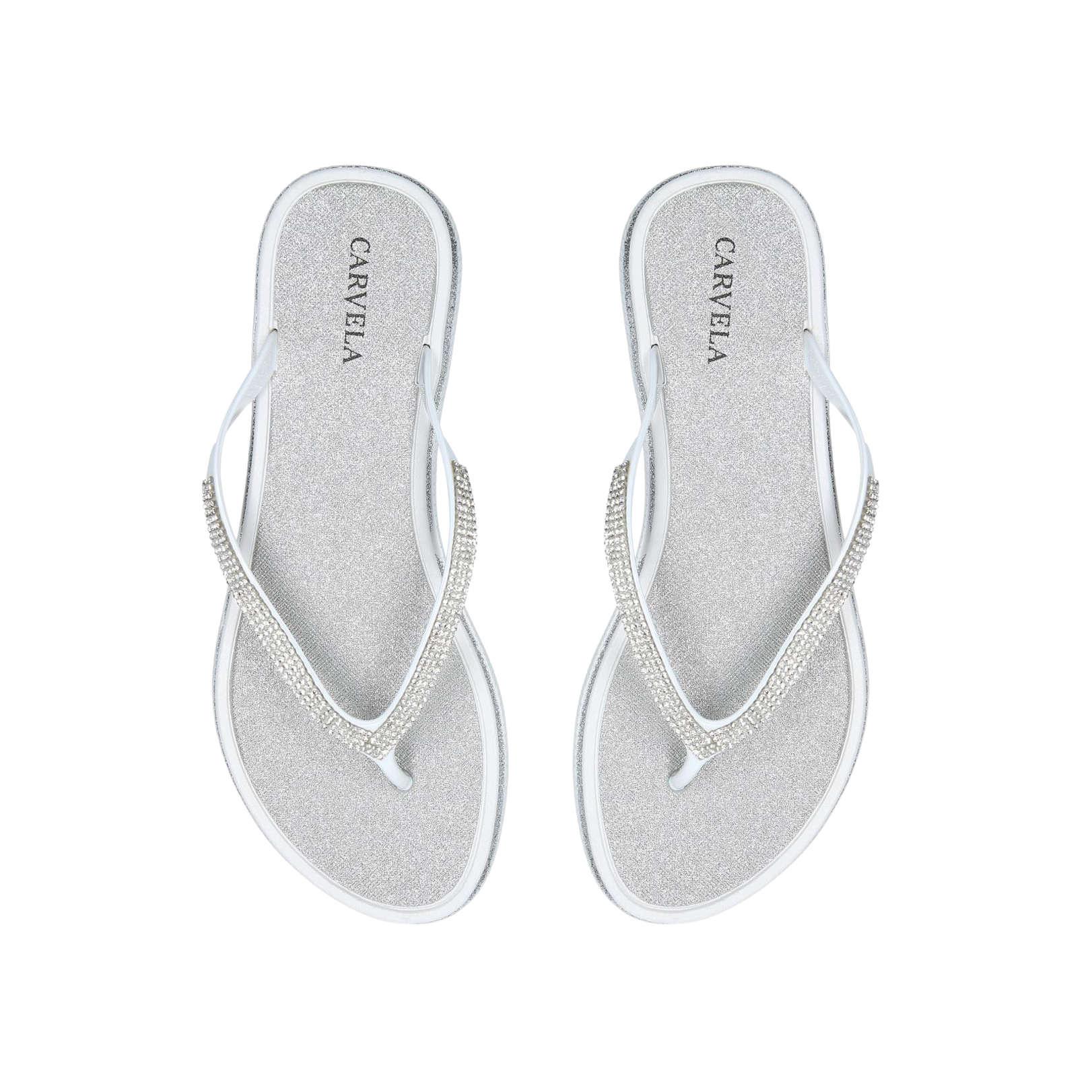 carvela white flip flops